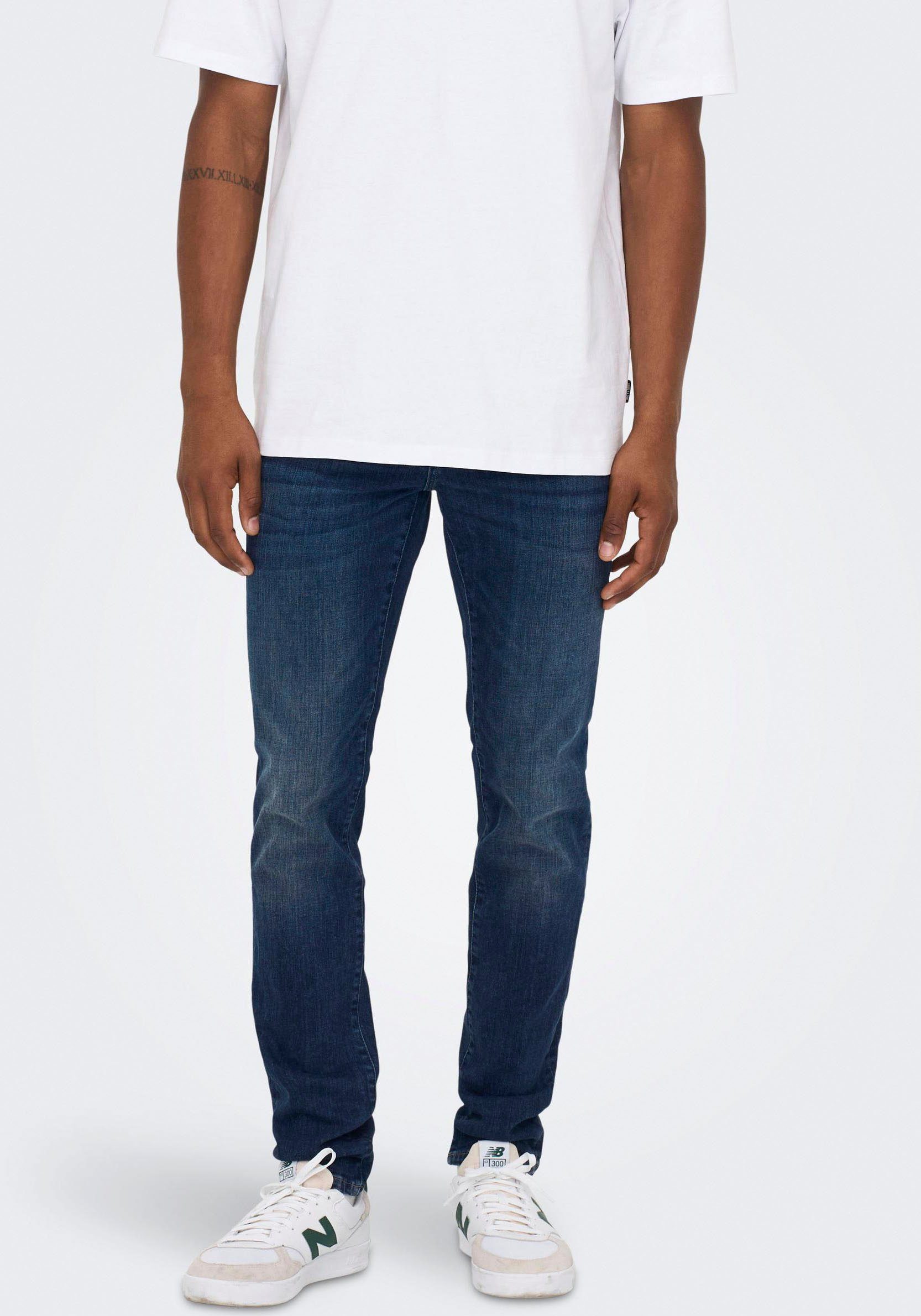 ONLY & SONS Slim fit jeans LOOM LIFE SLIM 4WAY heren slim fit jeans maat 29 blauw