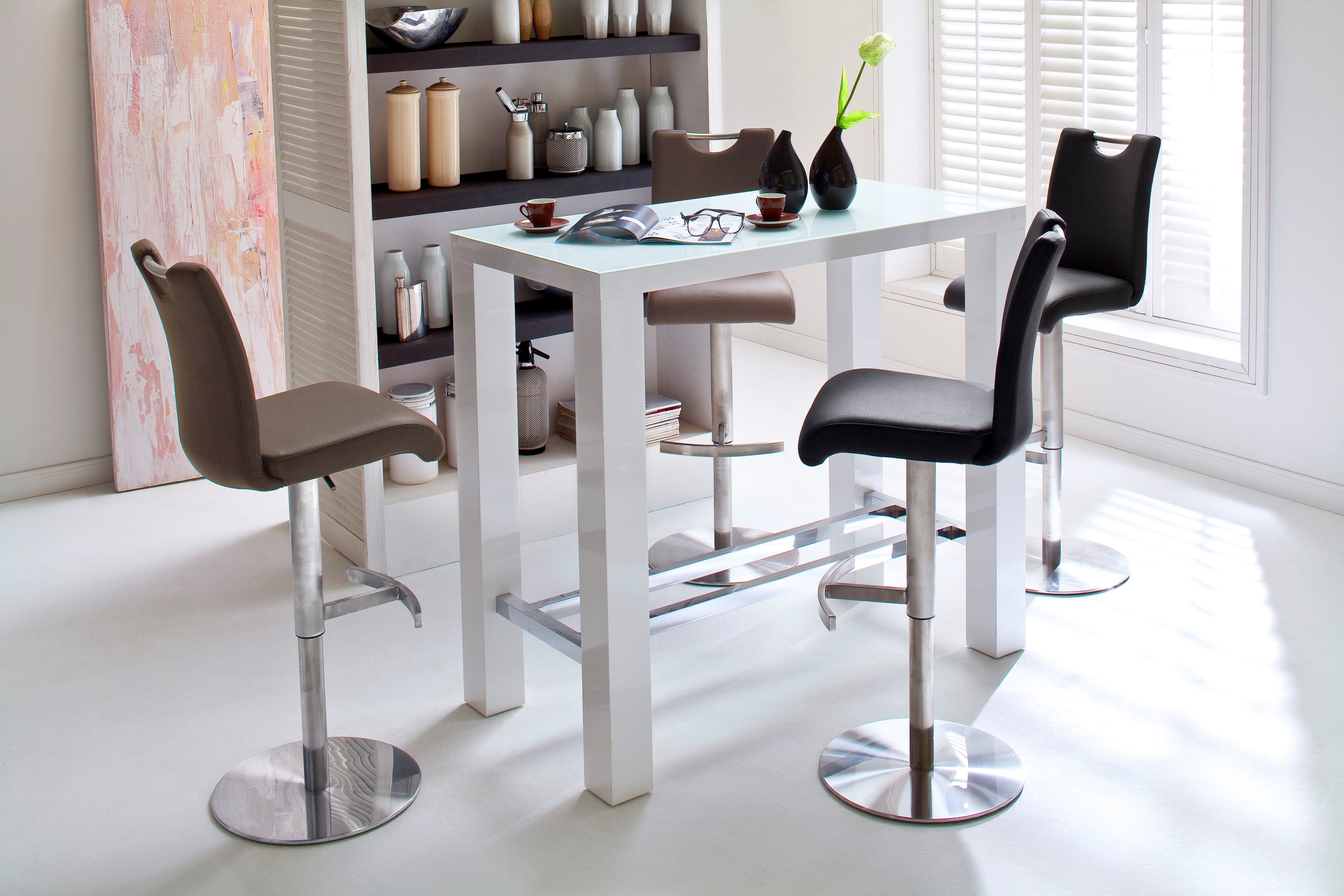 MCA furniture Bistrostoel ALESI met rugleuning, 360° draaibaar, zithoogte verstelbaar van 56-81 cm