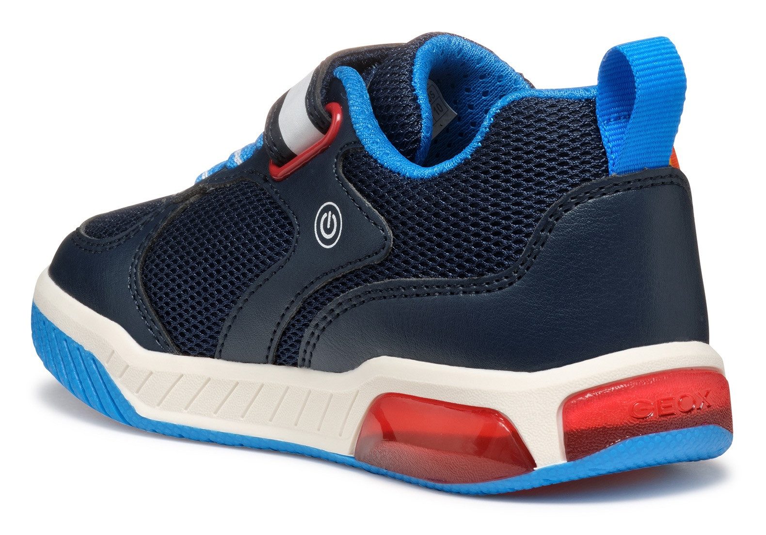 Geox Sneakers J Inek Boy knipperschoen , kinderschoen, klittenbandschoen met voertuigmotief