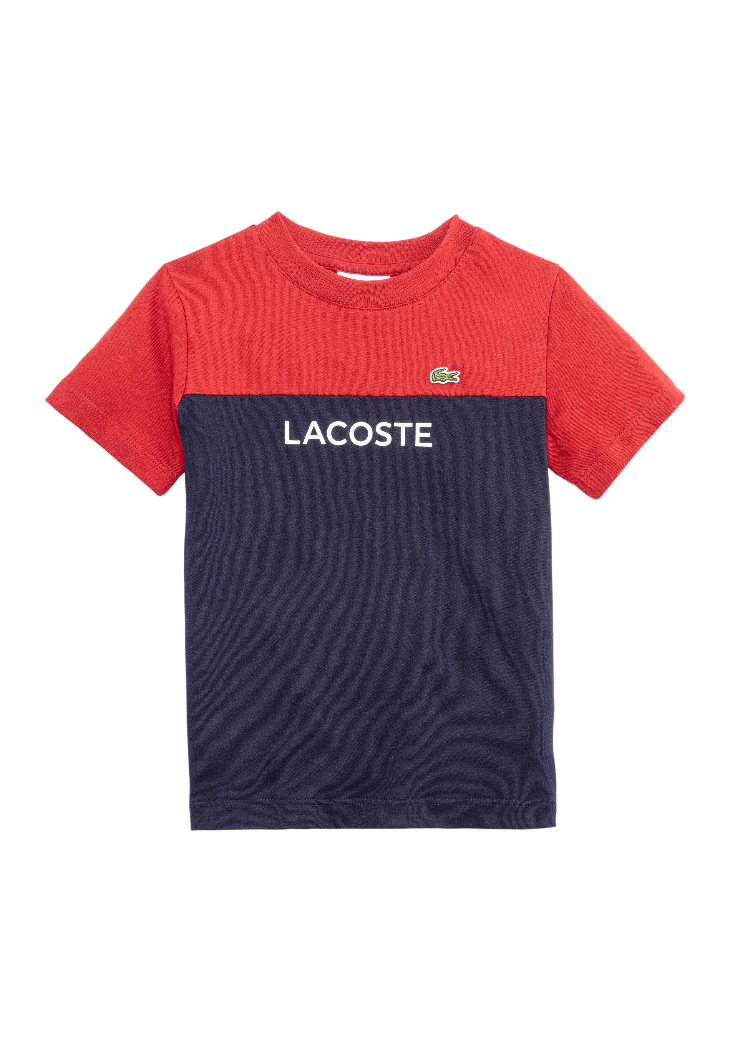 Lacoste Colour Block T-Shirt Children Red