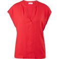 s.oliver shirt in leuke materialenmix van jersey en blousestof rood
