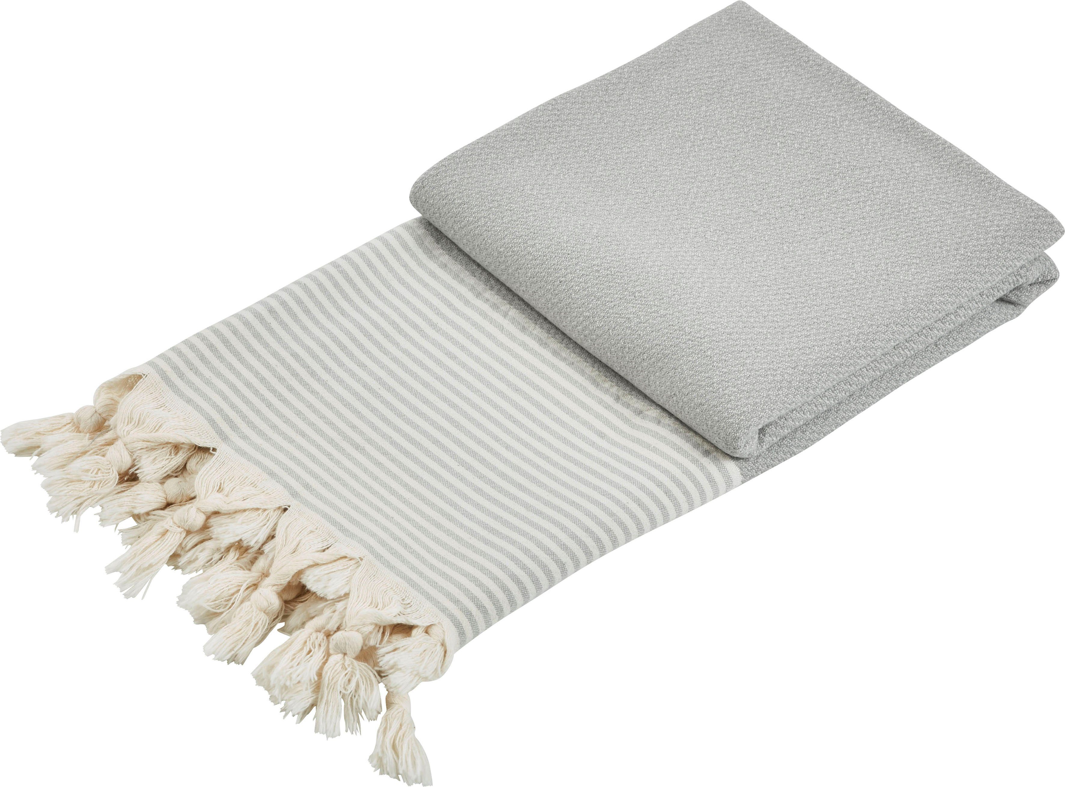 done.® Hamam-baddoeken Calina absorberende badstof-binnenkant, ideaal als sauna- of strandlaken (1 stuk)