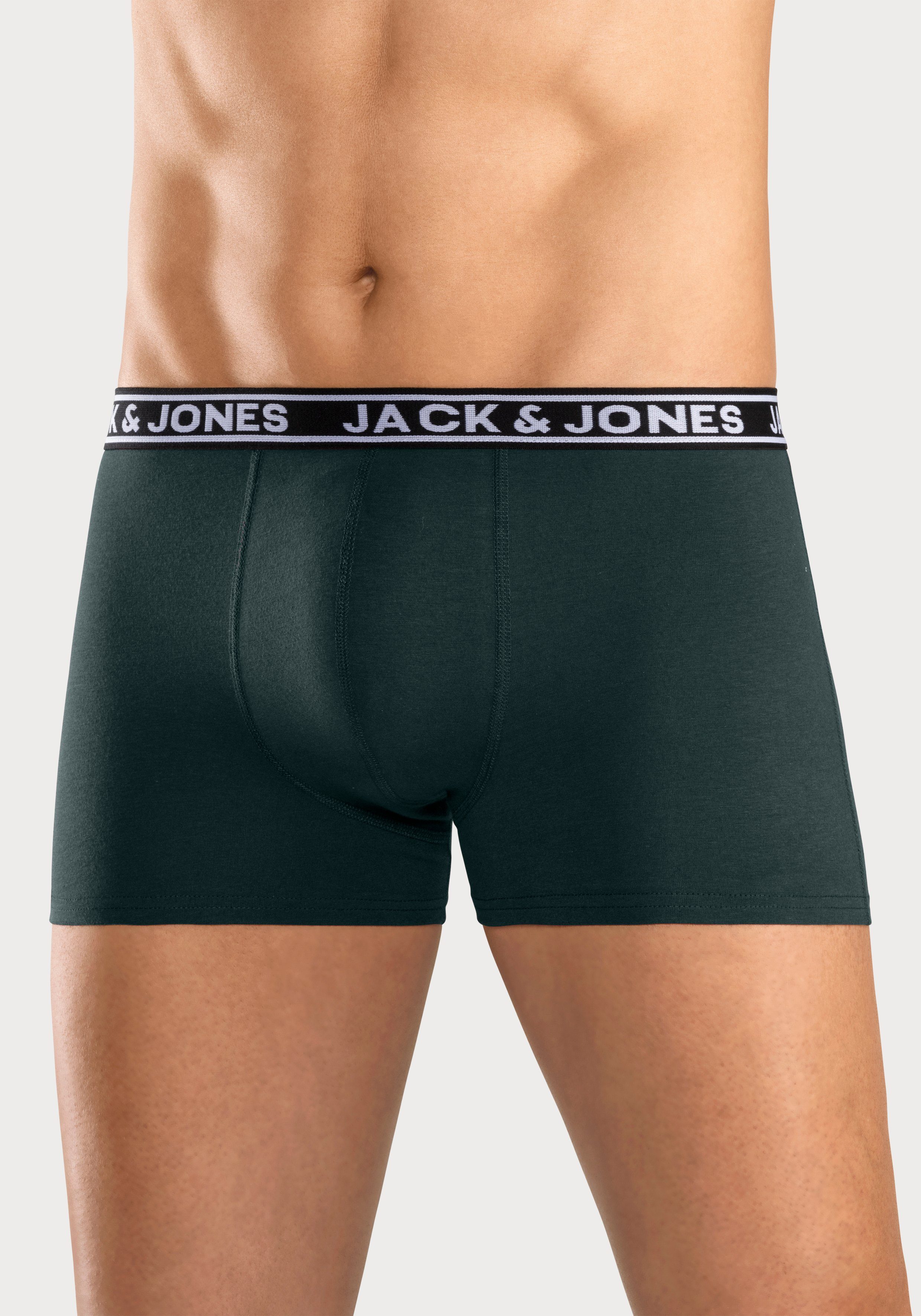 Jack & Jones Trunk JACCRISP in 6-pack met logoband en stretchcomfort effen met kleuraccent, modieus, nauwsluitend, katoenmix (set, 6 stuks)