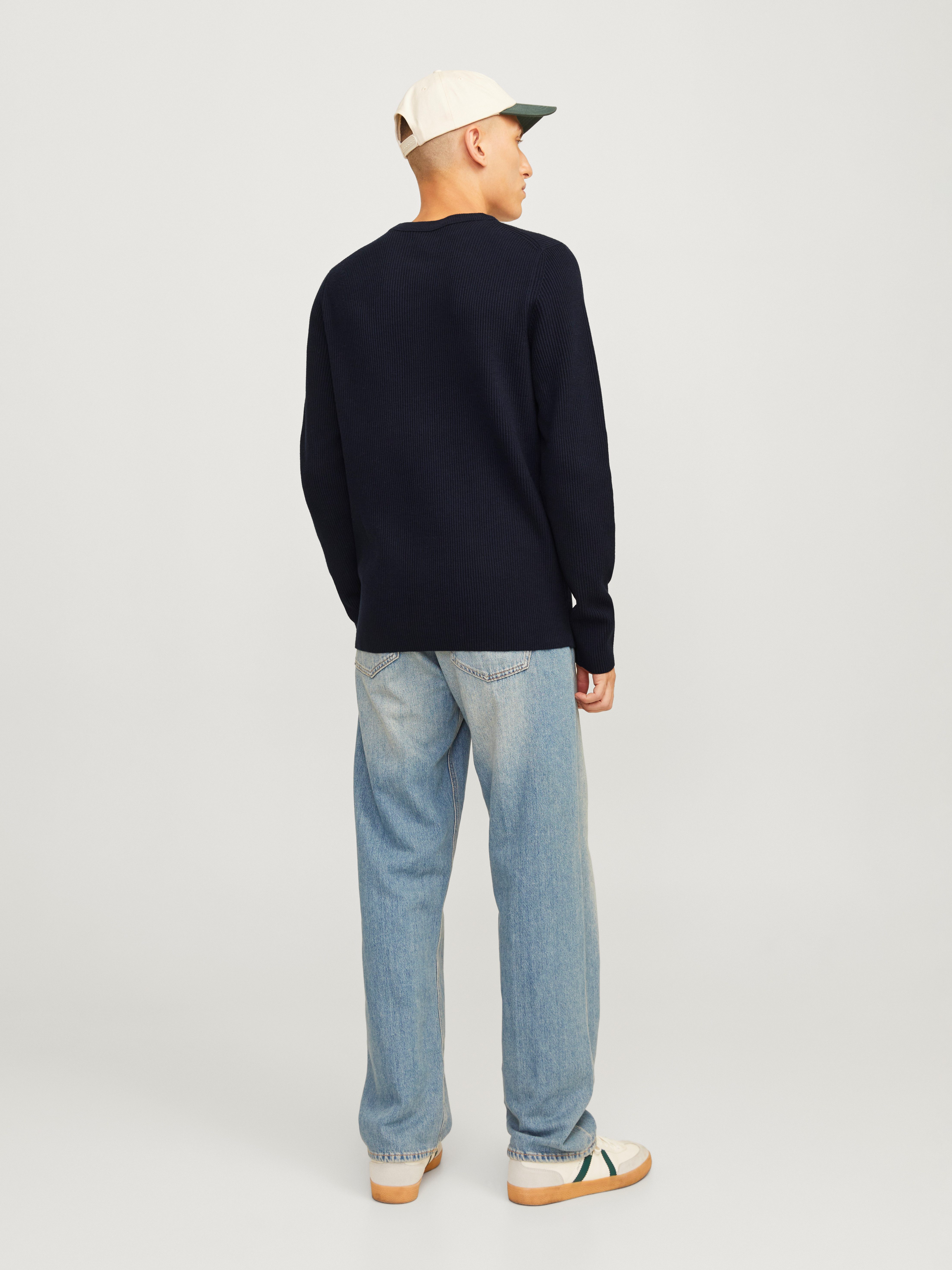 Jack & Jones Trui met ronde hals JJEPERFECT – Trui met onderhoudsvriendelijke kwaliteit structure fit