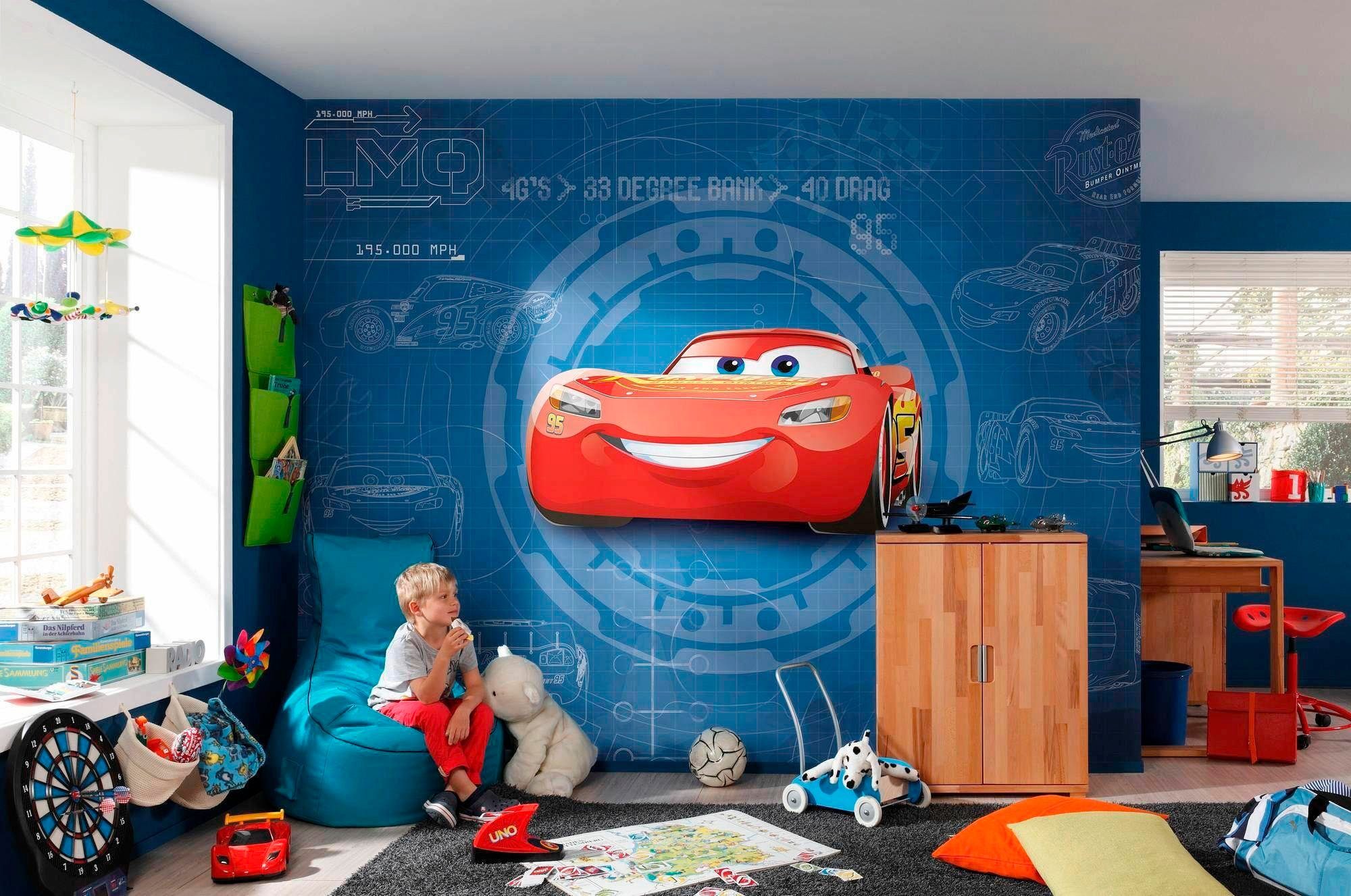 Komar Fotobehang Cars3 Blueprint - Afmeting 368 x 254 cm (set)
