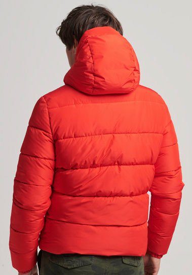 Superdry Gewatteerde jas HOODED SPORTS PUFFR JACKET met contrastkleurig borduursel