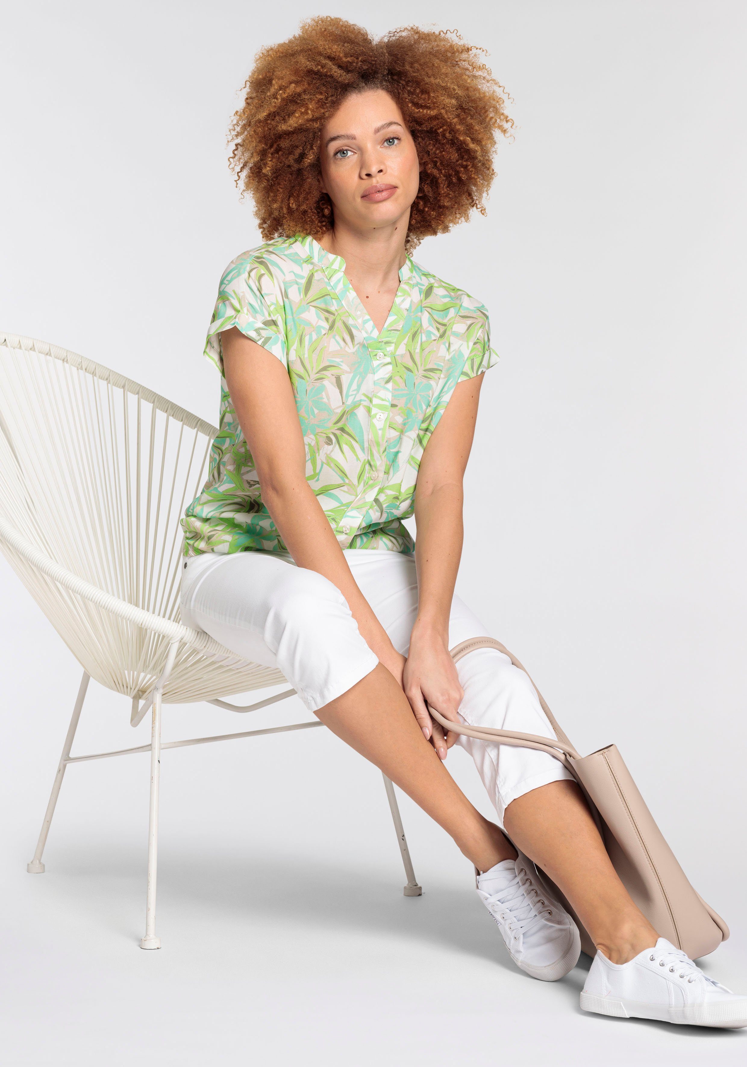 Boysen's Overhemdblouse met elastische tailleband in ballon-look nieuwe kollectie