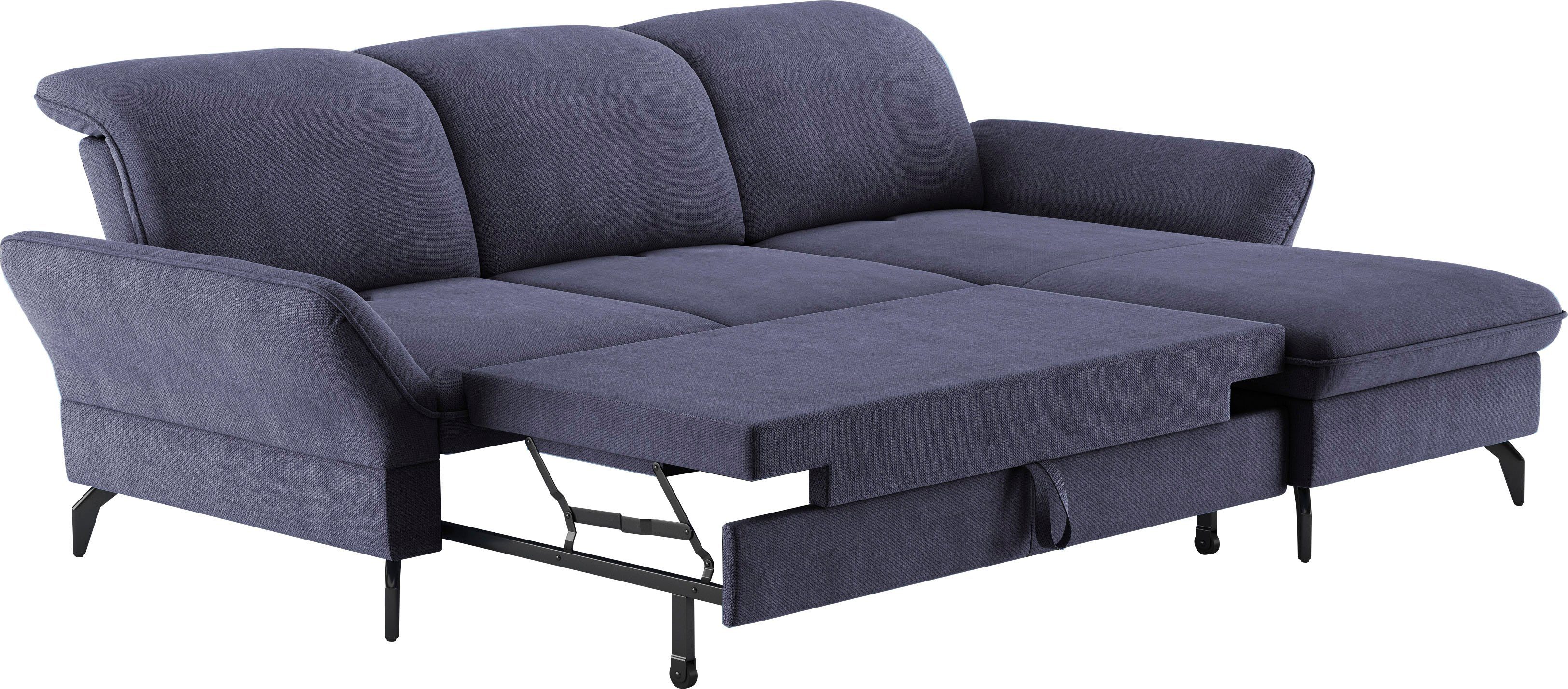 sit&more Hoekbank Leandro L-vorm Naar keuze met bed, hoofdbord en armleuningfunctie, en bedkist
