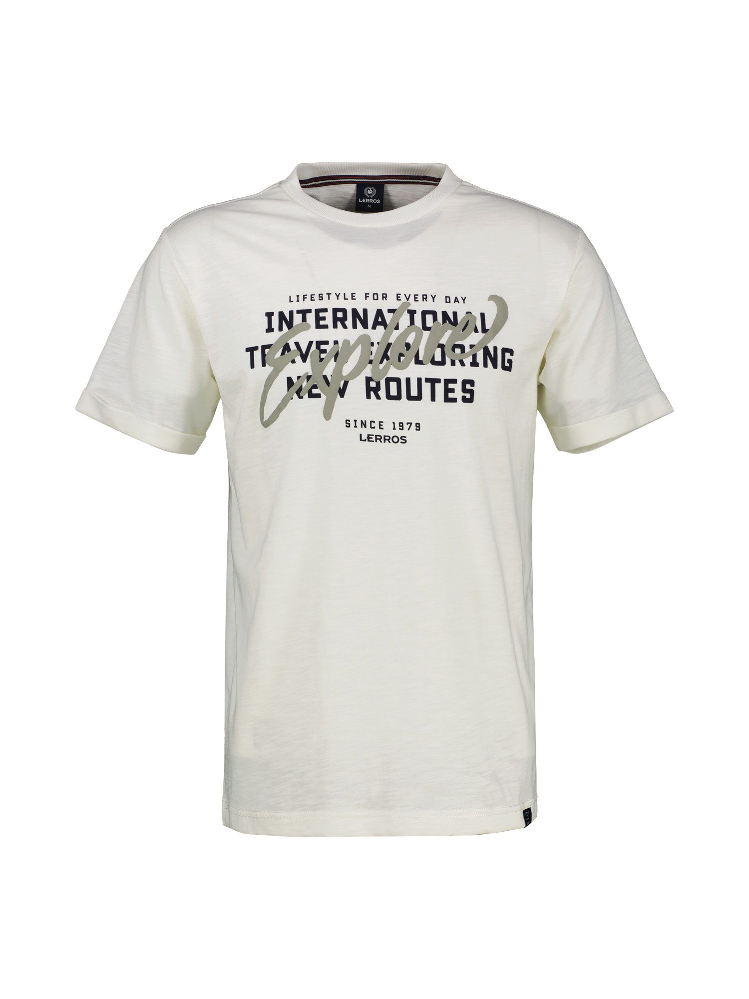 Lerros T-shirt LERROS heren jersey T-shirt met borstprint