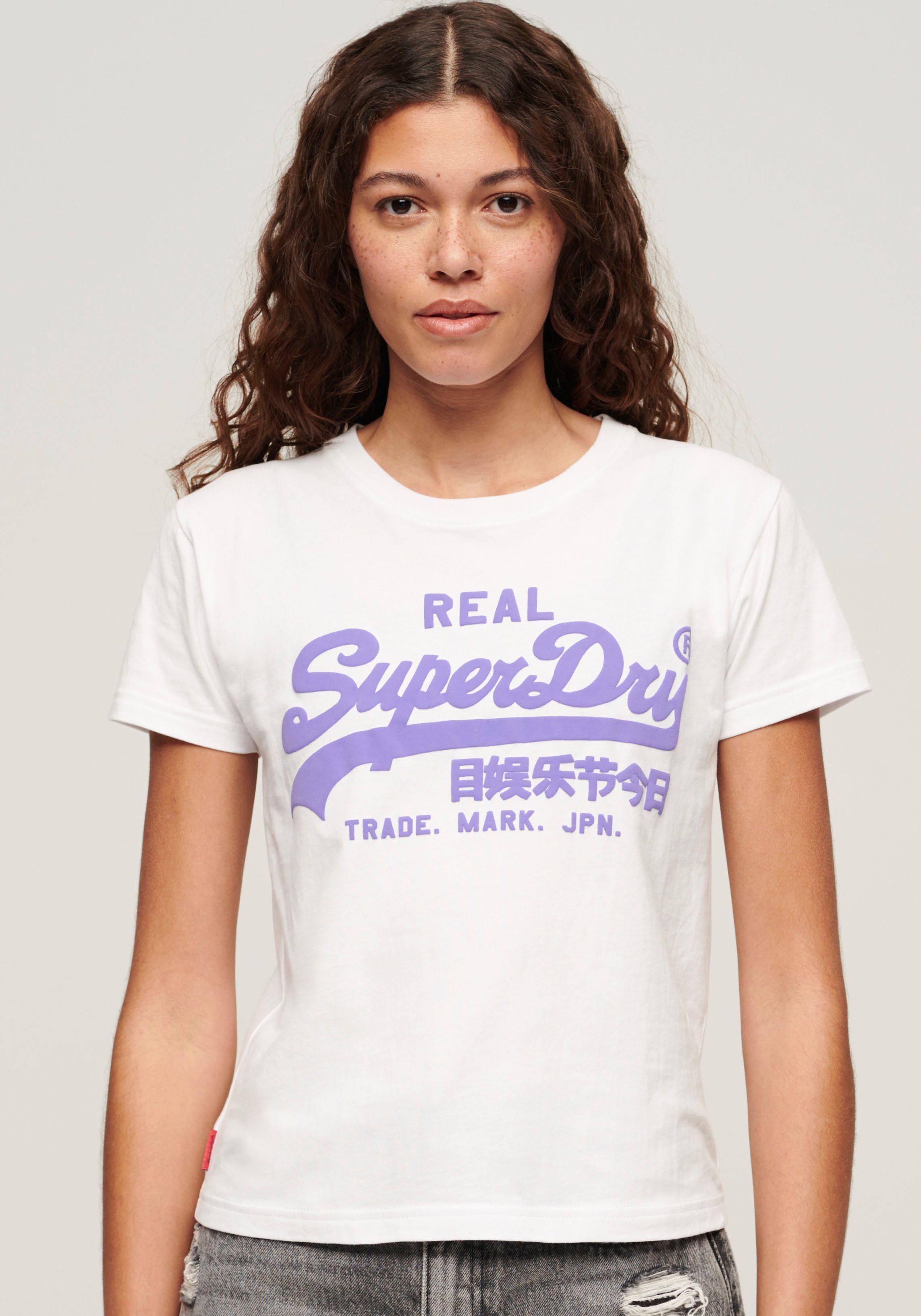 Superdry Shirt met korte mouwen NEON VL GRAPHIC FITTED TEE