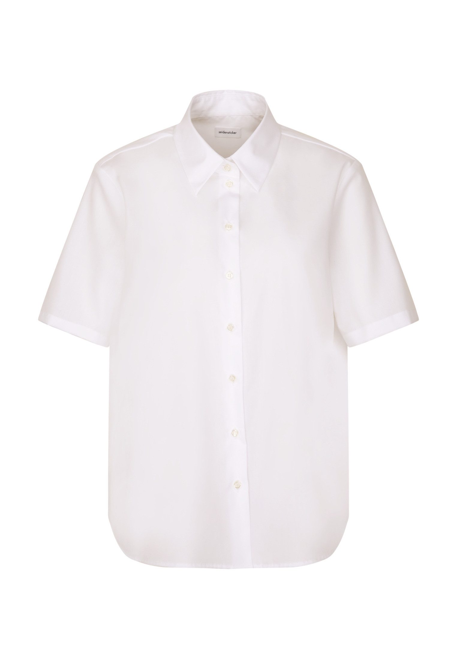 seidensticker Overhemdblouse Zwarte roos Korte mouwen kraag uni