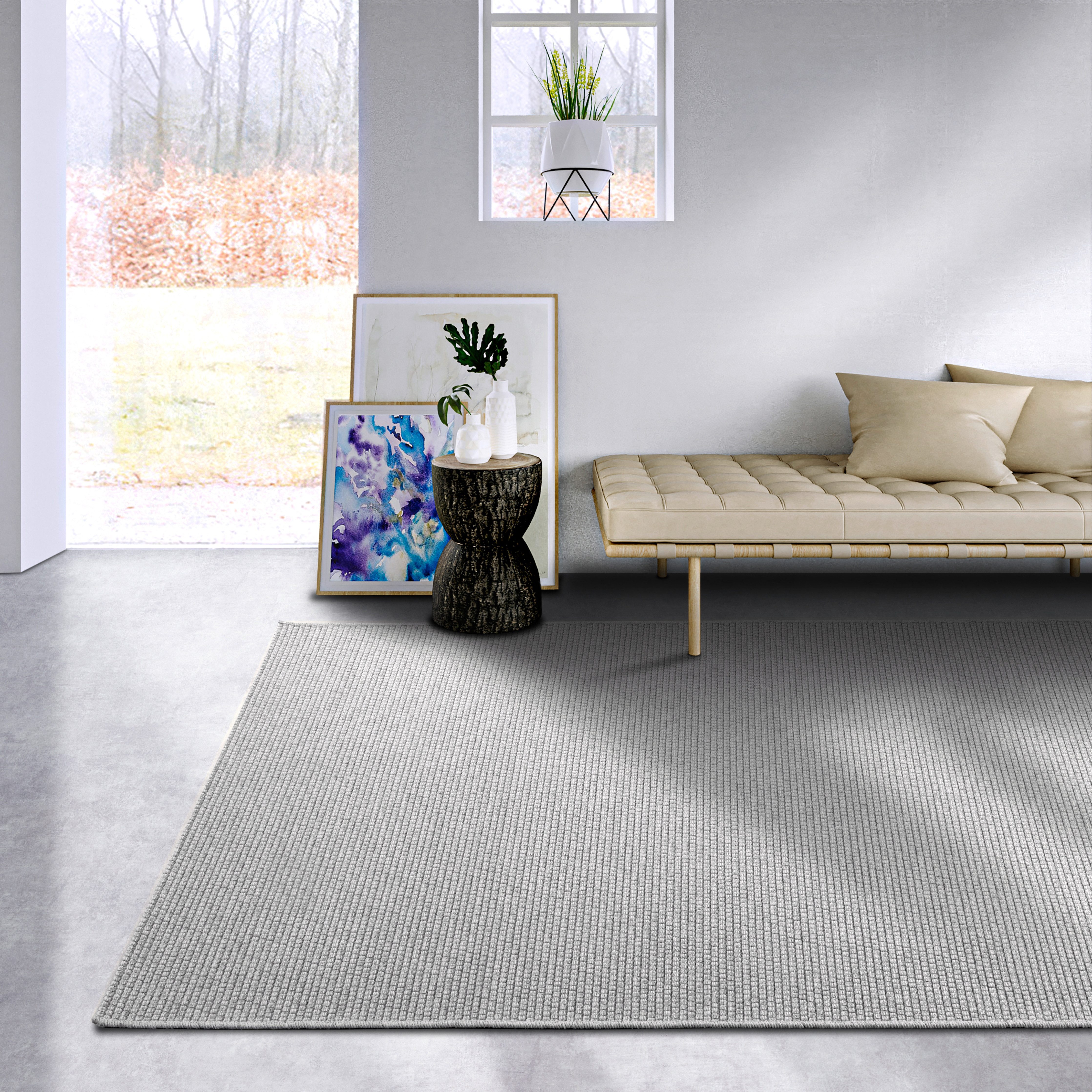Villeroy & Boch Wollen kleed CHARLES Scheerwol, wol, natuur, woonkamer, slaapkamer, boho, scandi