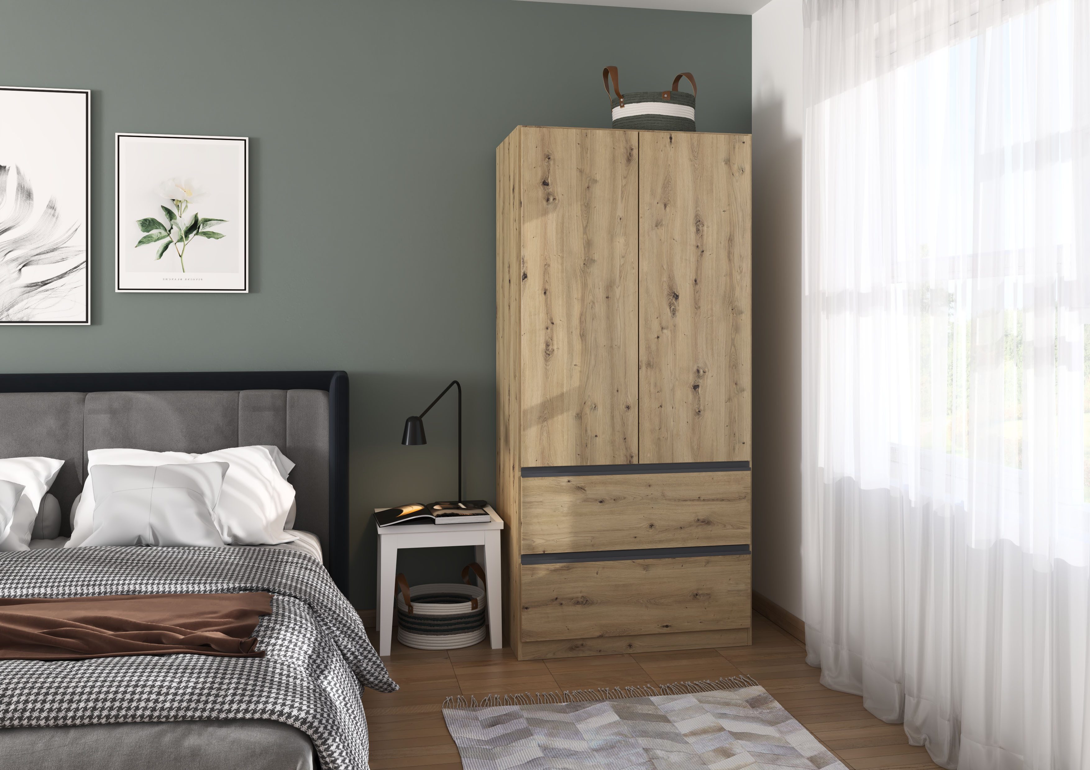 rauch Draaideurkast Kledingkast Kast Garderobe Wasmand COSTA in 3 Breedtes veel ruimte, greeploze front en push-to-open functie made in germany
