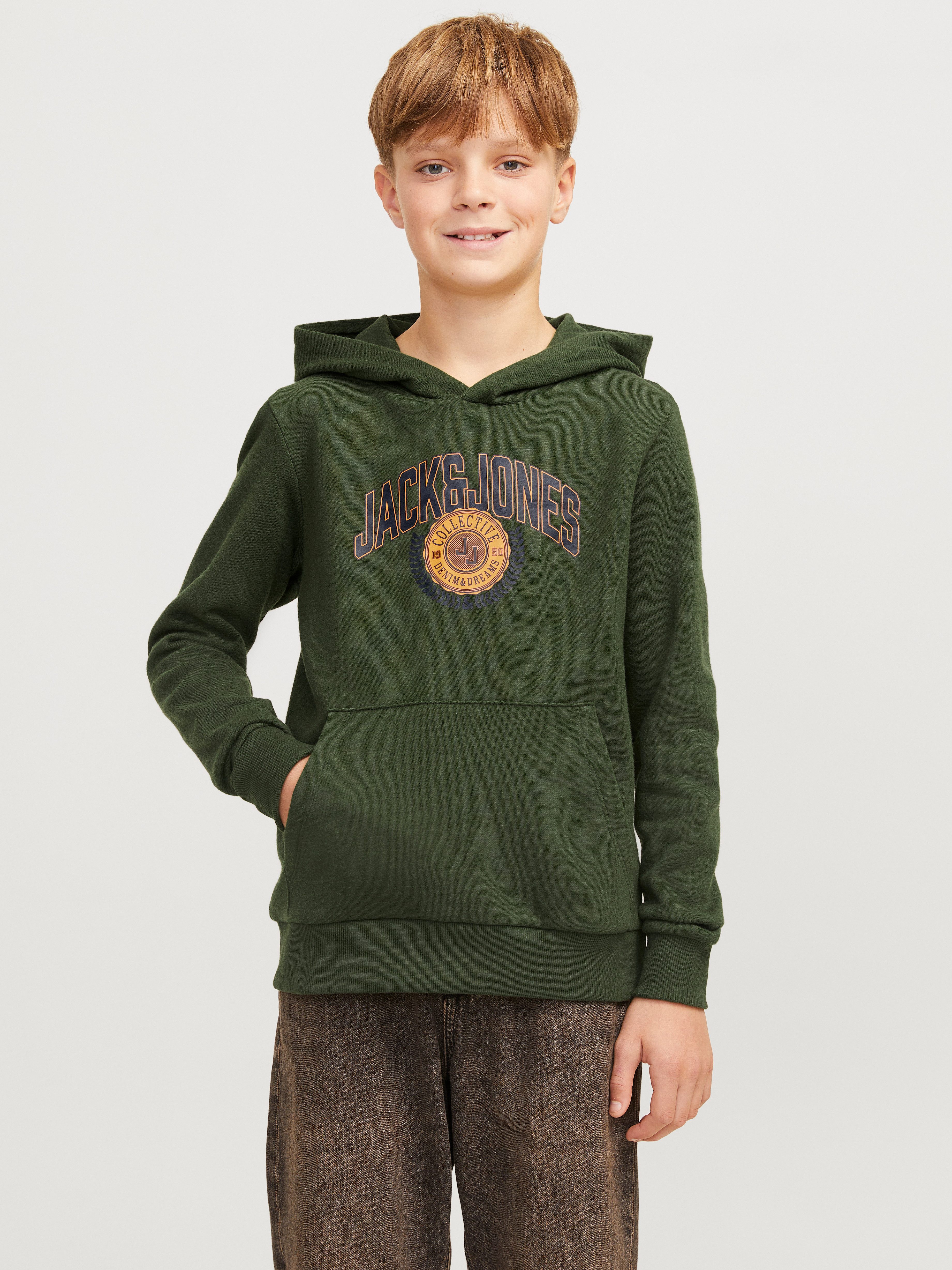 Jack & Jones Junior Hoodie JJKAM VARSITY BRANDING SWEAT HOOD JNR