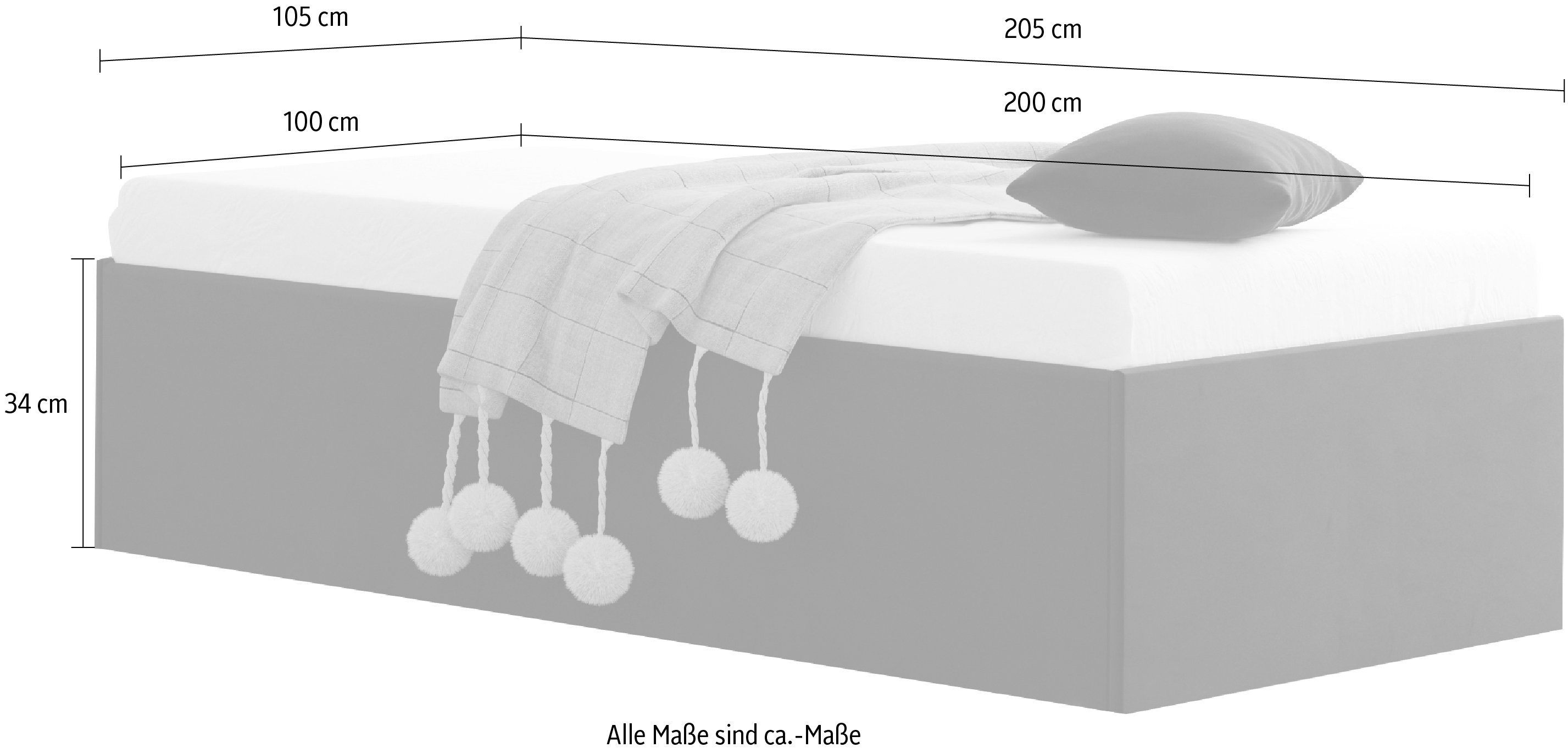 Westfalia Polsterbetten Gestoffeerd bed Amrum