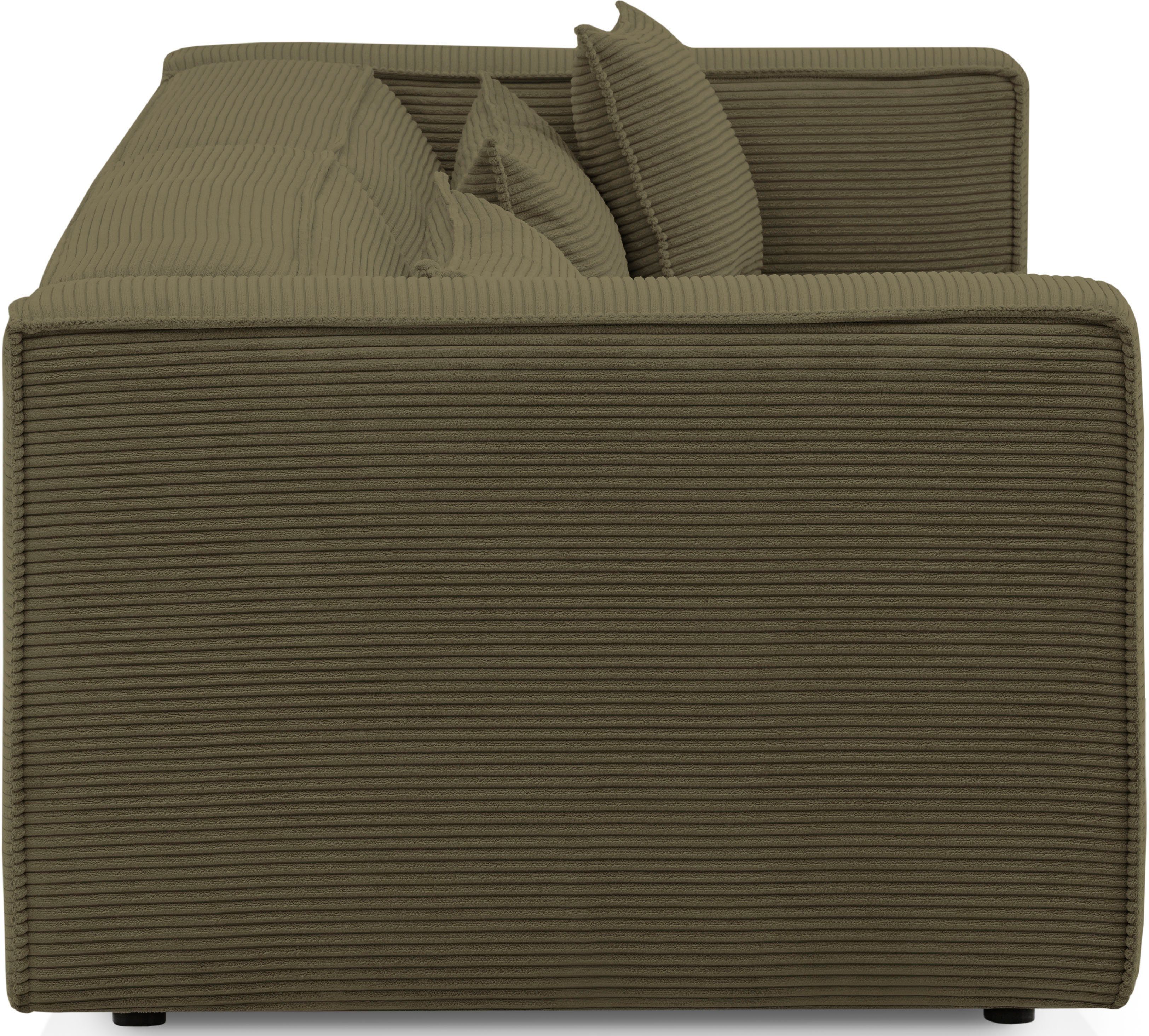 LeGer Home by Lena Gercke 3-zitsbank PIARA, bank met biesnaad, sofa in cord of linnenlook