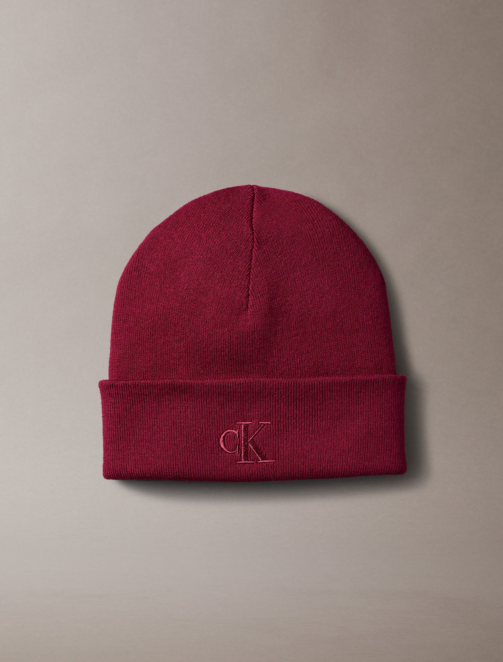 Calvin Klein Gebreide muts CK FINE RIB BEANIE