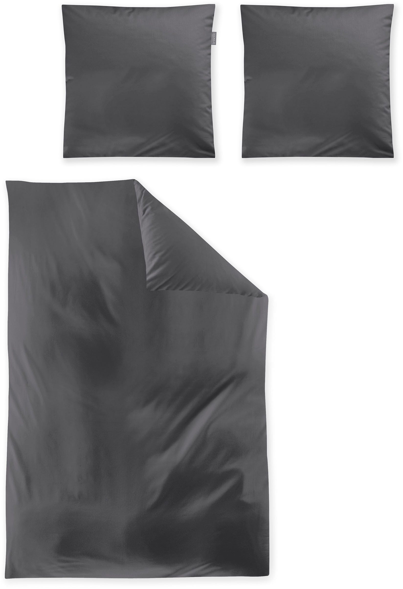 Irisette Overtrekset Premium satijnen beddengoed Parijs hoogwaardige uni premium beddengoed met rits, 100% katoen