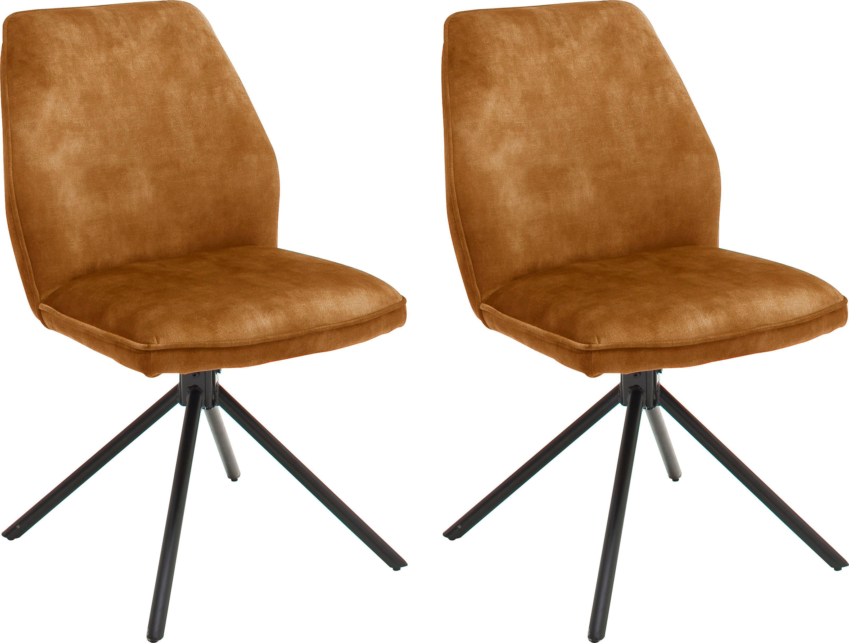 MCA furniture Eetkamerstoel OTTAWA Vintage suède-look met opstaande naad, stoel belastbaar tot 120 kg (set, 2 stuks)
