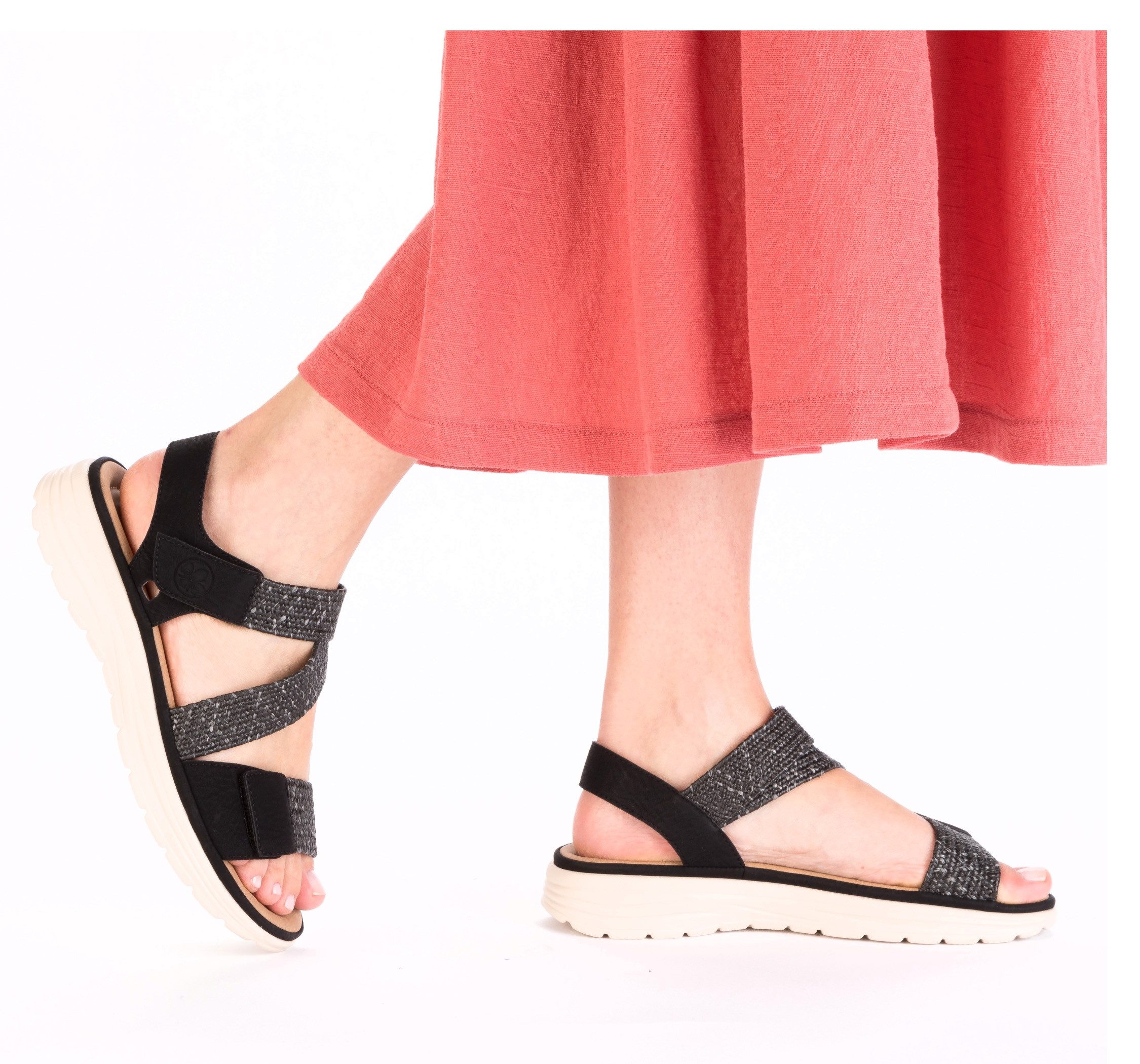 Rieker Sandalen , zomer schoen, outdoorsandaal met verstelbare klittenbanden