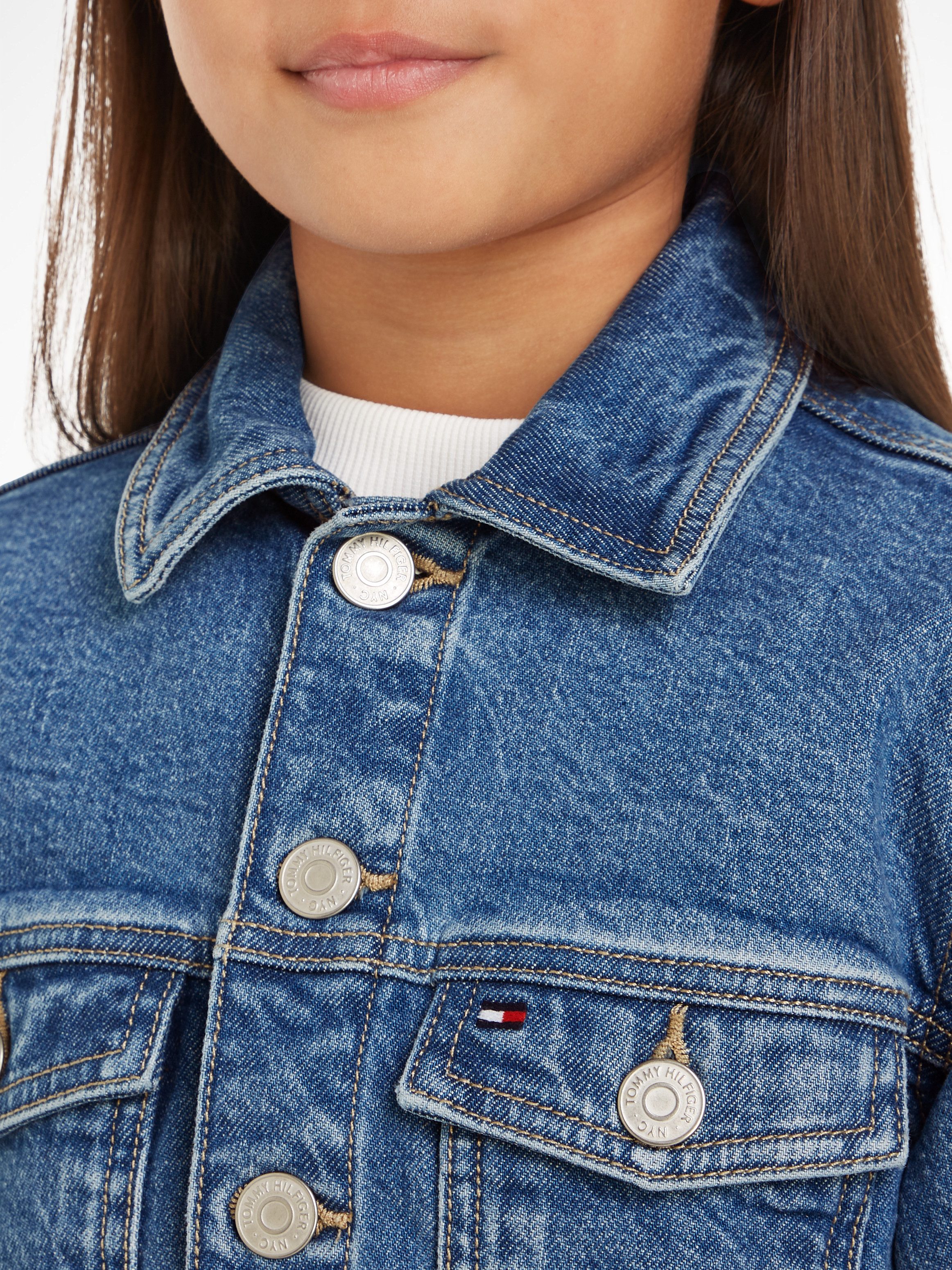 Tommy Hilfiger Jeansjack DENIM TRUCKER JACKET COMFORT Kinderen tot 16 jaar met logostiksel