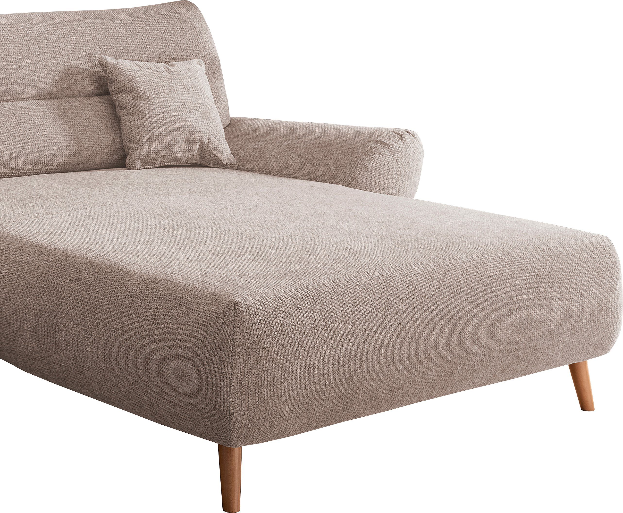 INOSIGN Hoekbank Drago, elegant en tijdloos, comfortabel, houten voet, L-vorm