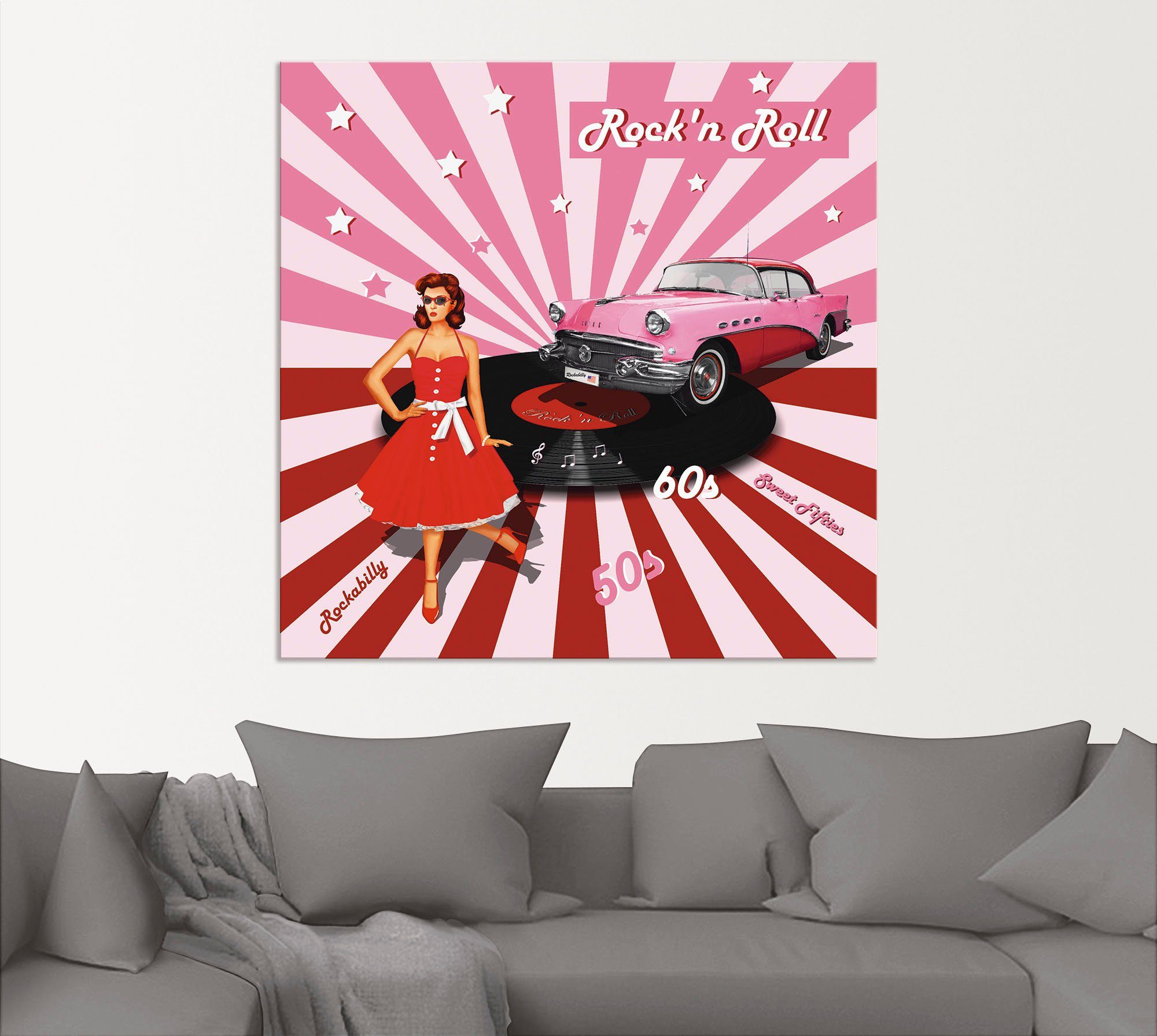 Artland Artprint Rock'n roll van de jaren 50 als artprint van aluminium, artprint voor buiten, artprint op linnen, poster, muursticker