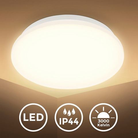 B.K.Licht Led-plafondlamp BK_DL1581 LED Bad Deckenleuchte mit Mikrowellensensor