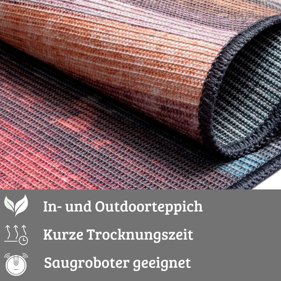 my home Vloerkleed Nivah voorraadopruiming Vlakweefsel, modern gestreept, geschikt voor binnen- en buitengebruik