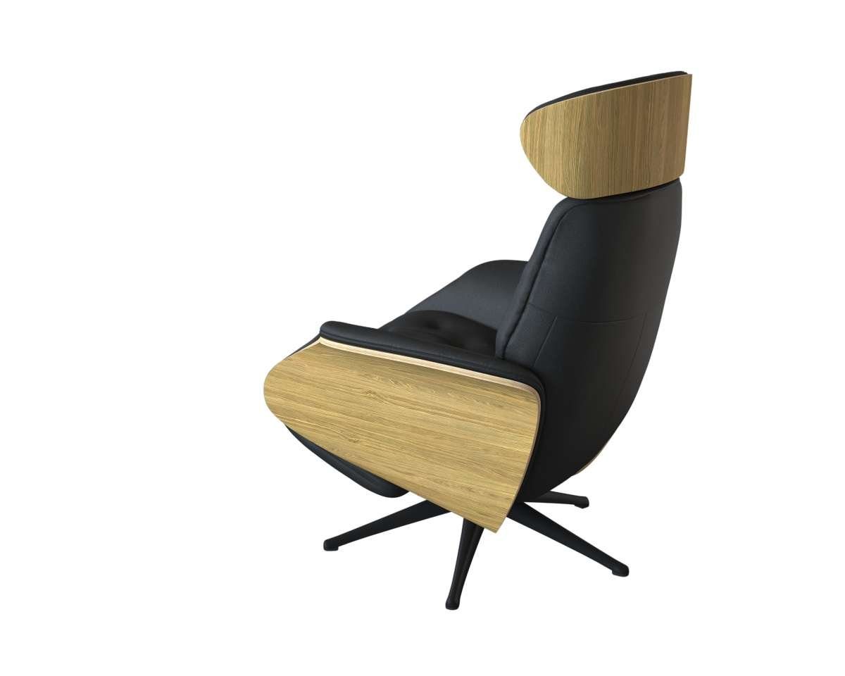FLEXLUX Relaxfauteuil Volden praktische elektrische fauteuil Maat M, elektrische rug- en voetensteun, accu, armleuning Eiken, zwarte poot