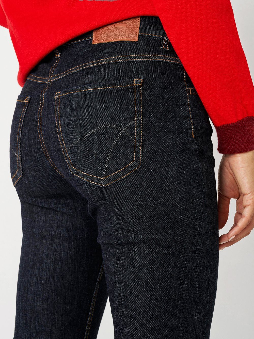 TONI Five-pocketsbroek Perfect Shape Bootcut met contrasterende stiksels