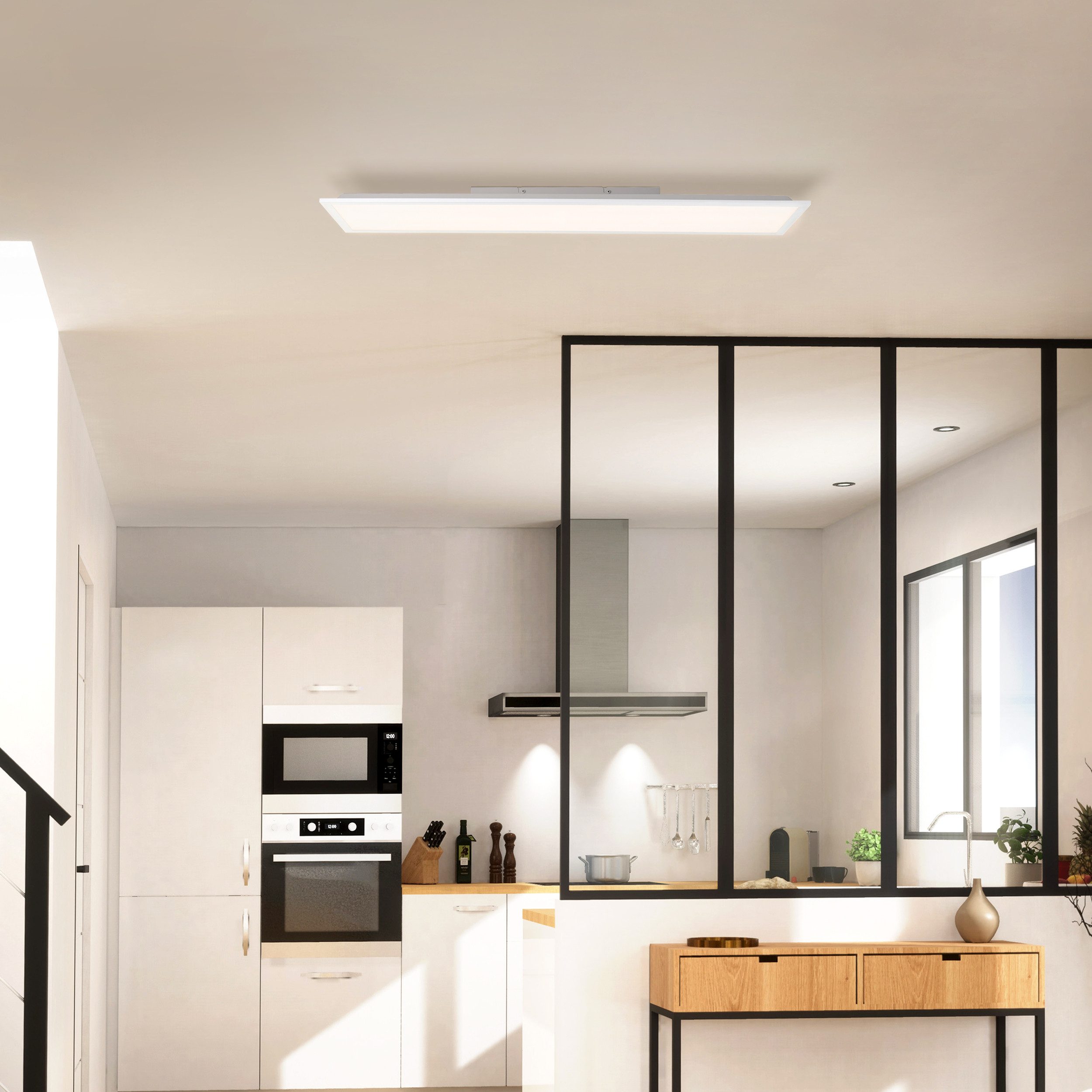 Brilliant Leuchten Led-paneel Briston 25 x 100 cm, 2400 lm, 2700 k, 24 w, aluminium, wit