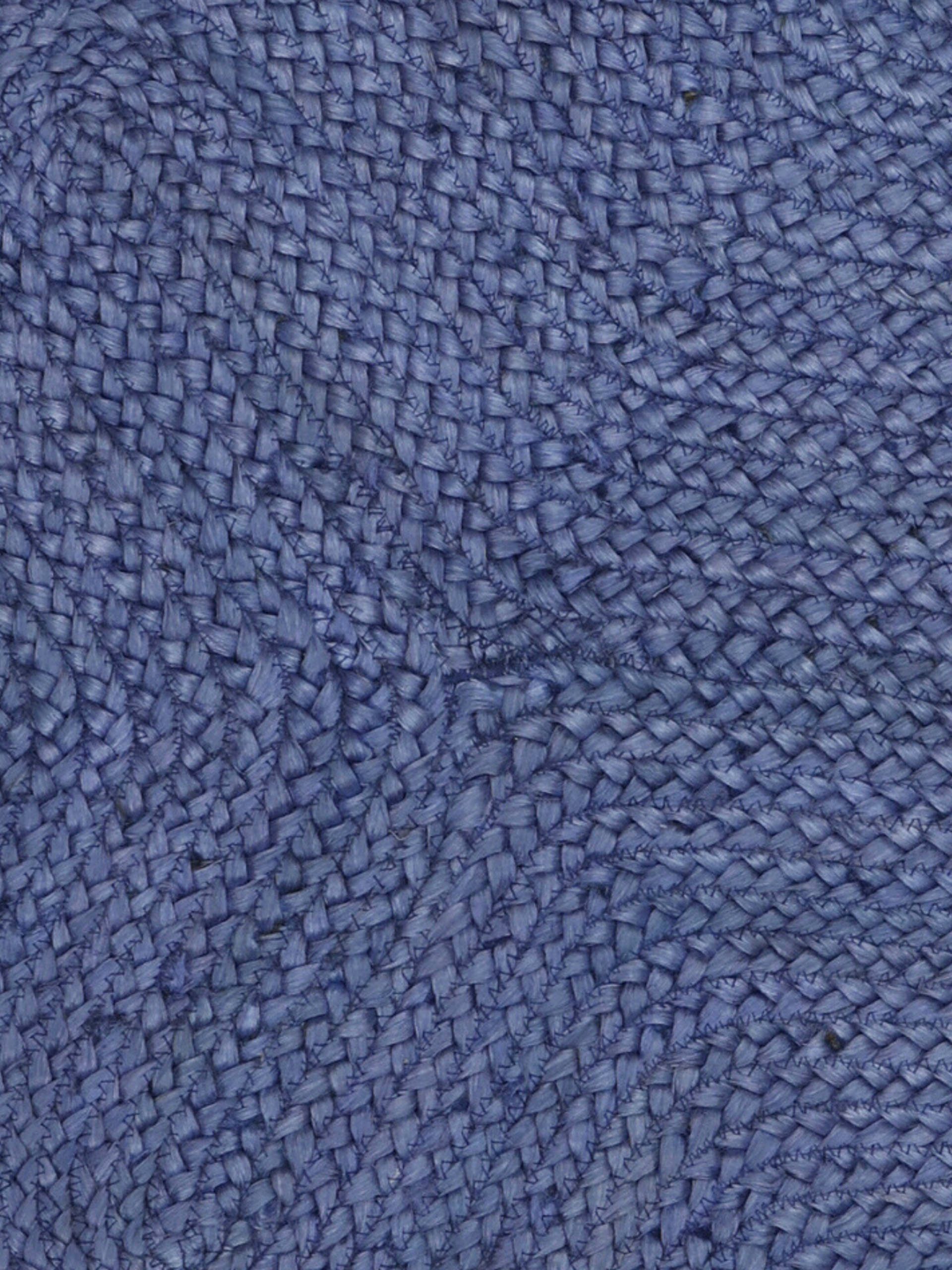 carpetfine Vloerkleed Alia Jutetapijt handgeweven van jute, natuur tapijt, speciale vorm blauw, boho stijl, effen