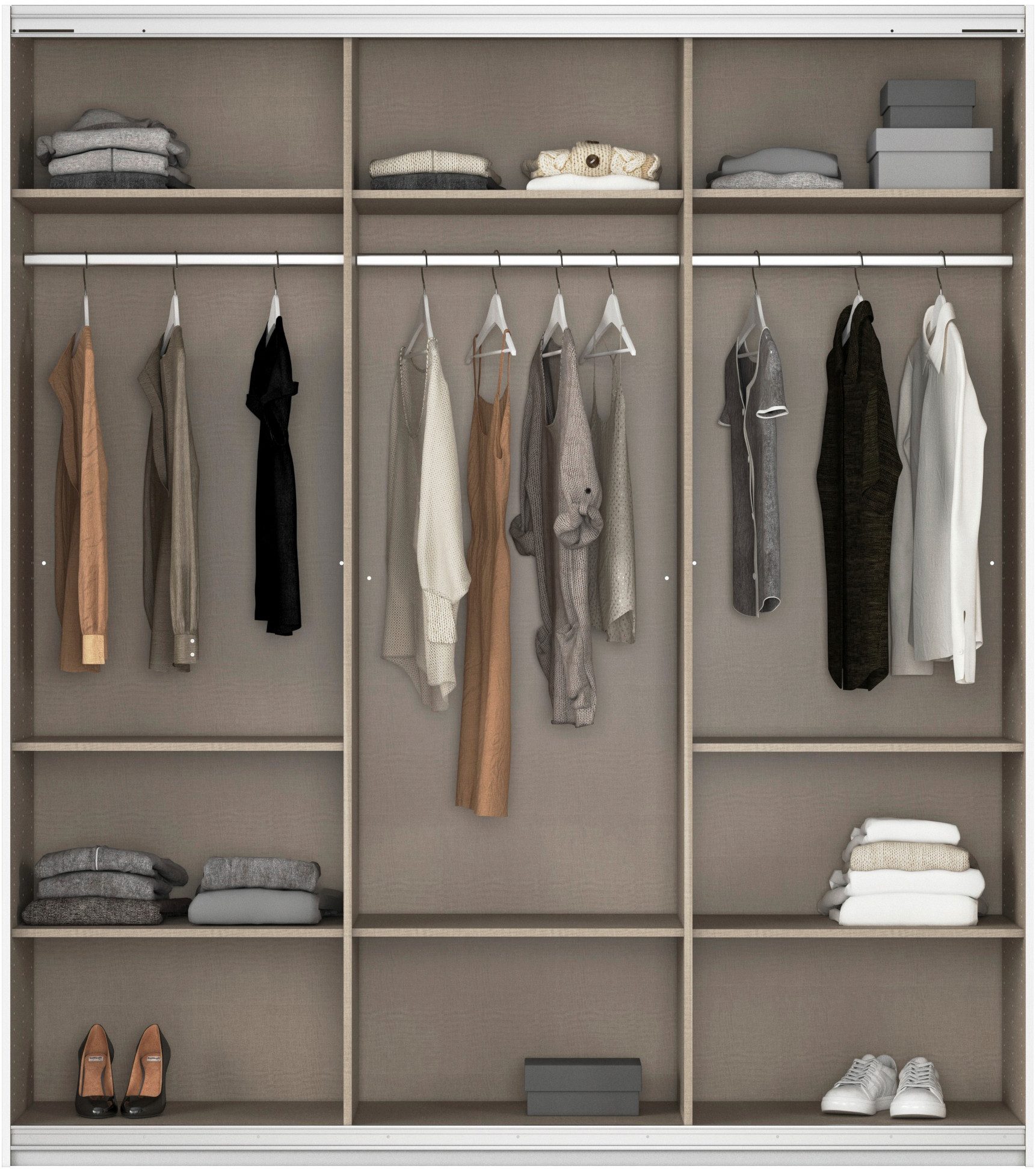 rauch Schuifdeurkast Kledingkast kast OTTO´S CHOICE garderobe AGORDO Top interieur, in 4 breedtes en 2 hoogtes MADE IN GERMANY