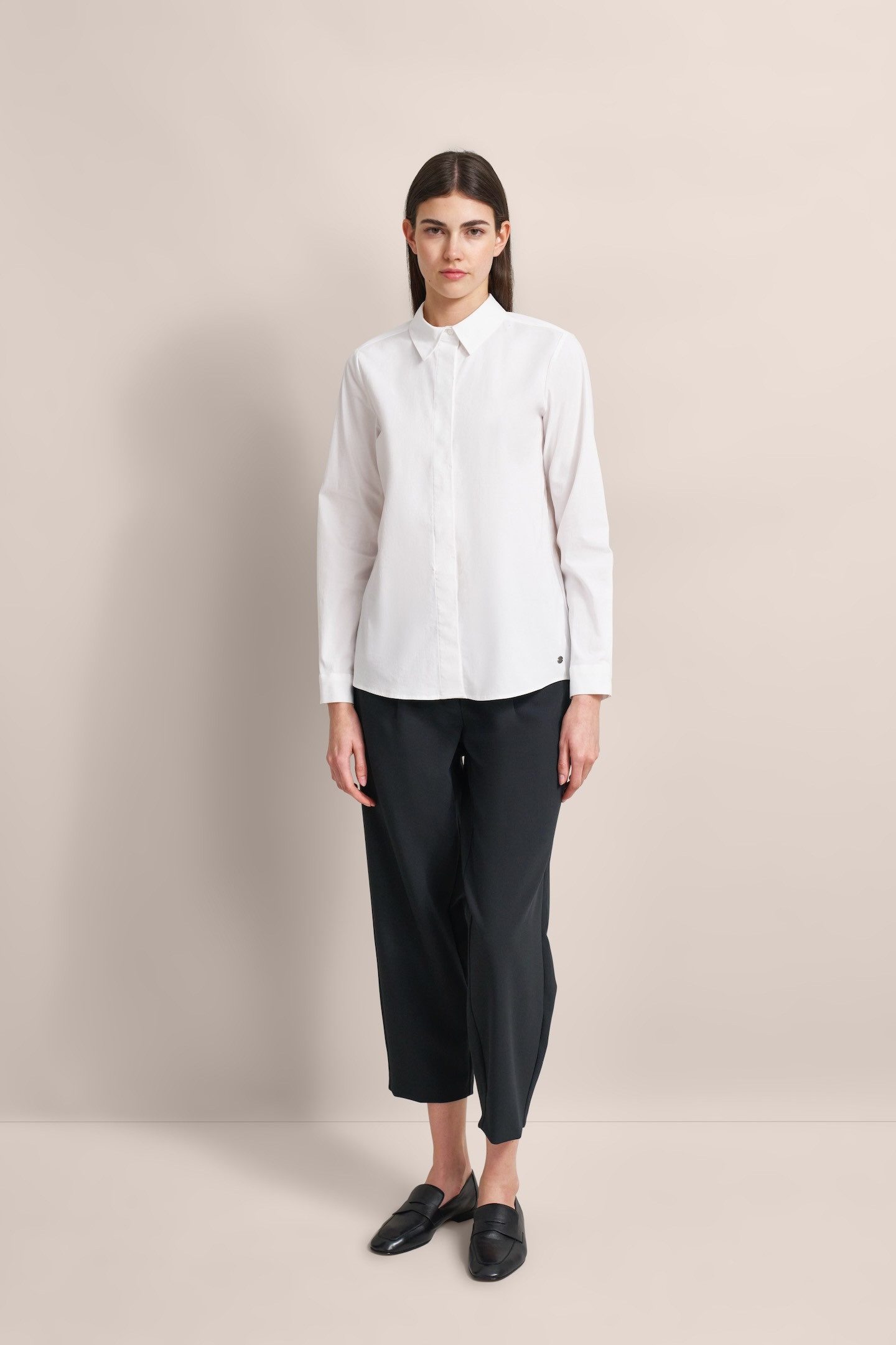 Bugatti Blouse met lange mouwen van elastisch katoen