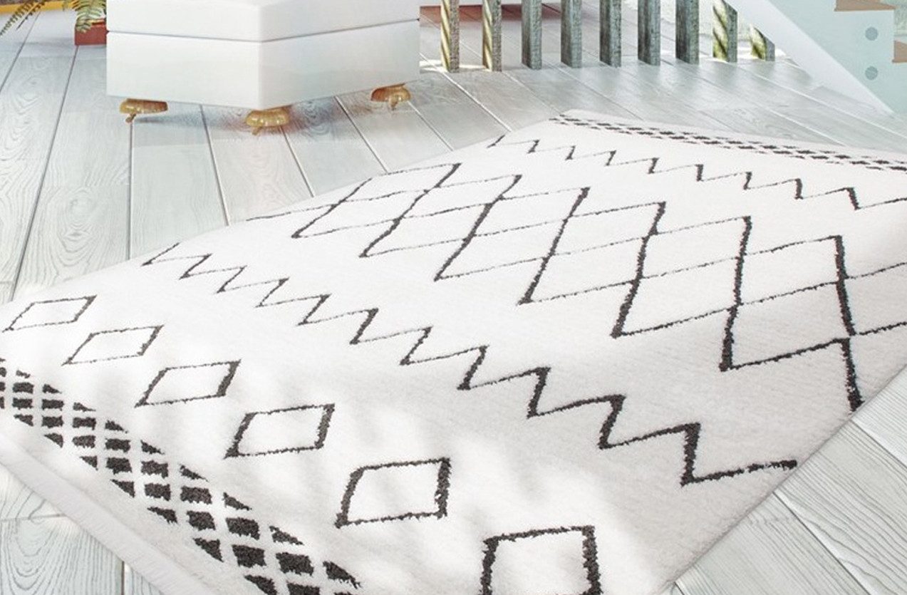 Kayoom Vloerkleed Agadir 310 trendy etno-stijl, zoals met de hand geschilderde patronen, met franjes moderne vloerkleden maat 160 cm x 230 cm x 23 mm