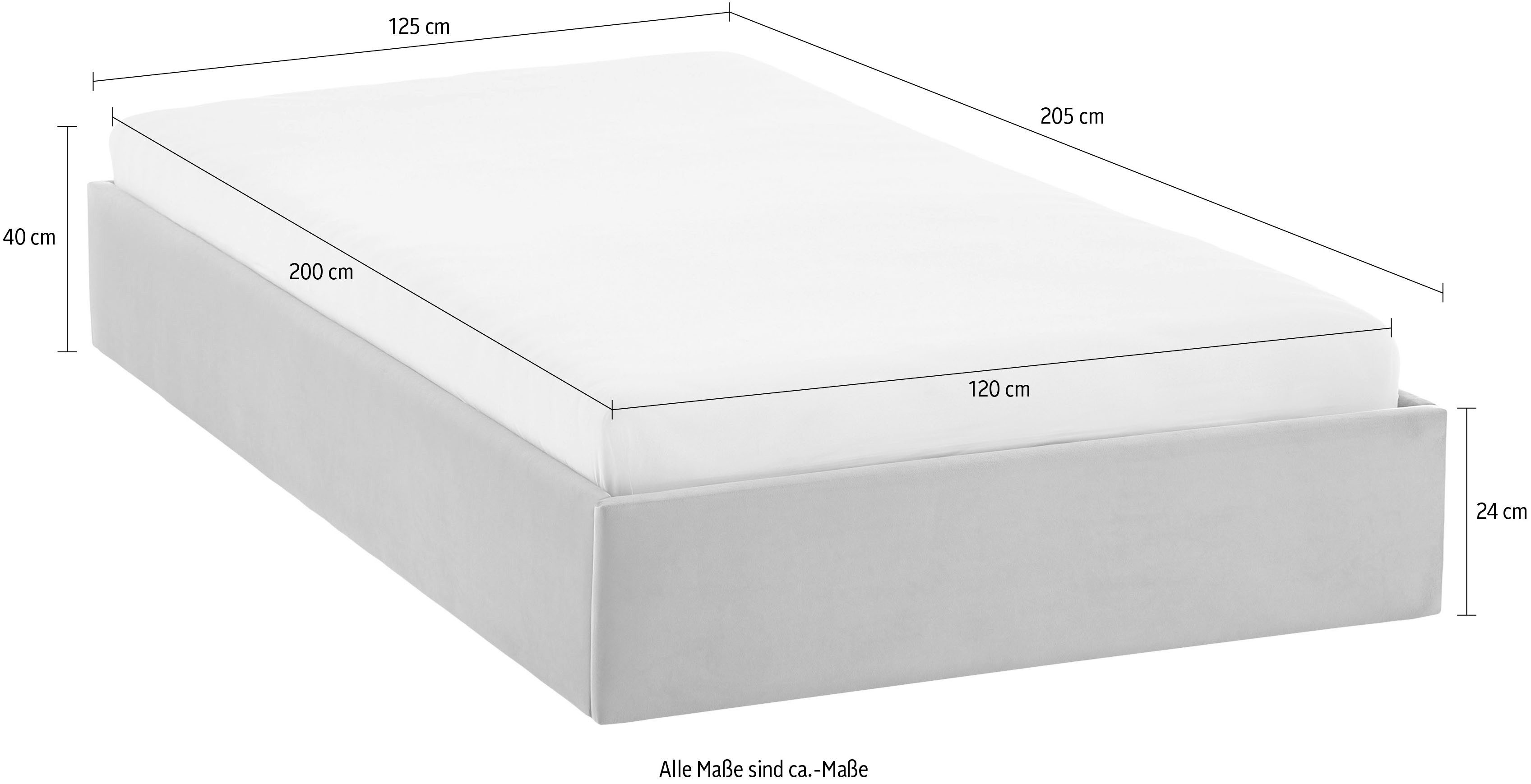 Westfalia Polsterbetten Gestoffeerd bed OSAKA ook verkrijgbaar zonder matras of in h2, h3 en h4