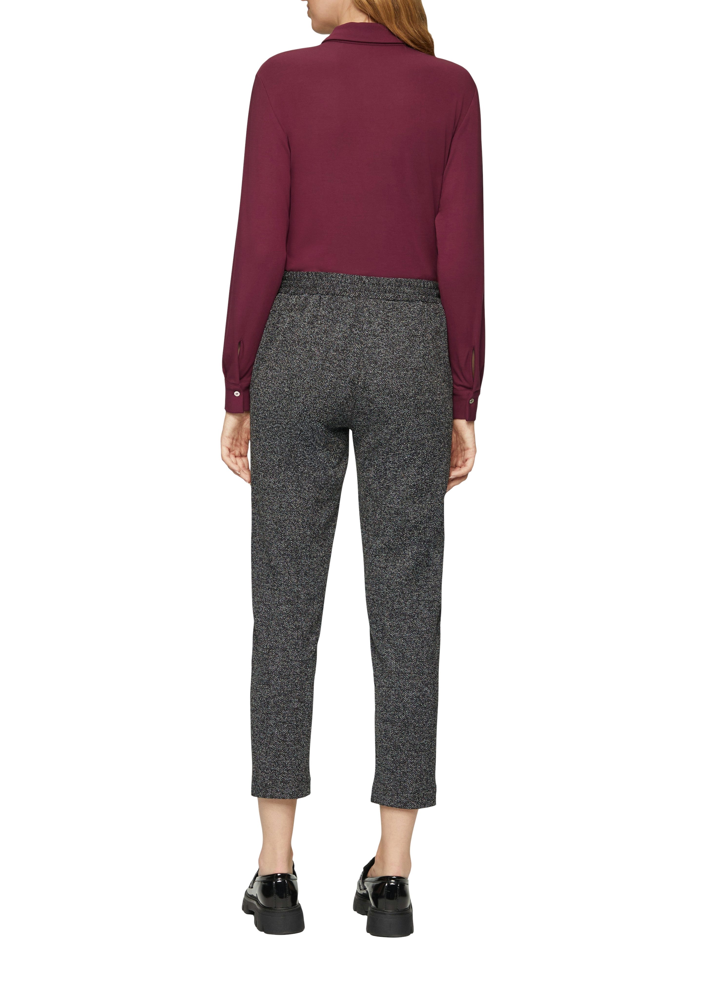 s.Oliver BLACK LABEL Stoffen broek gemêleerd met bindkoord