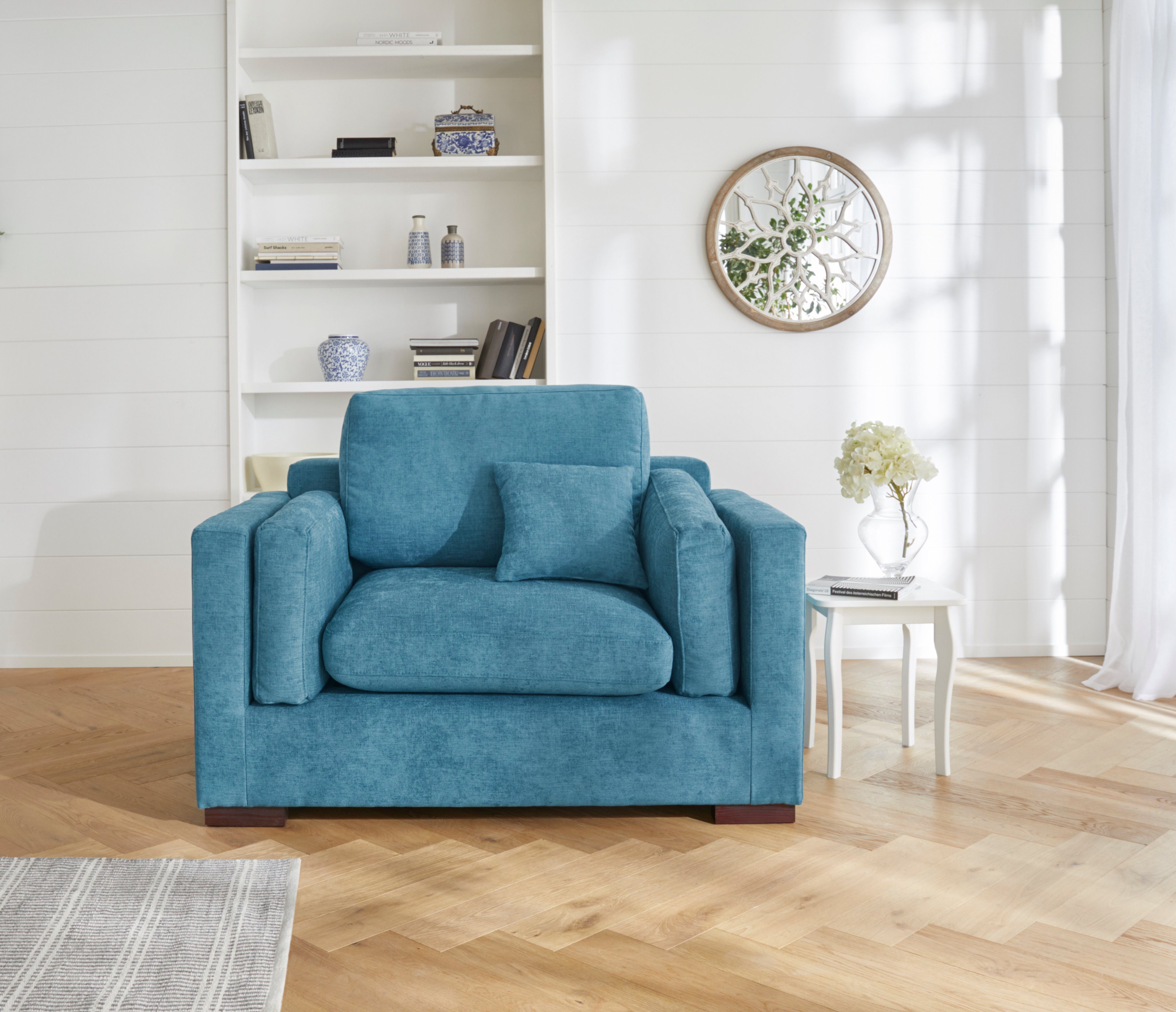 Home affaire Loveseat Fresh Pond fauteuil zacht zitcomfort, incl. sierkussen, bxdxh: 140x96x95 cm