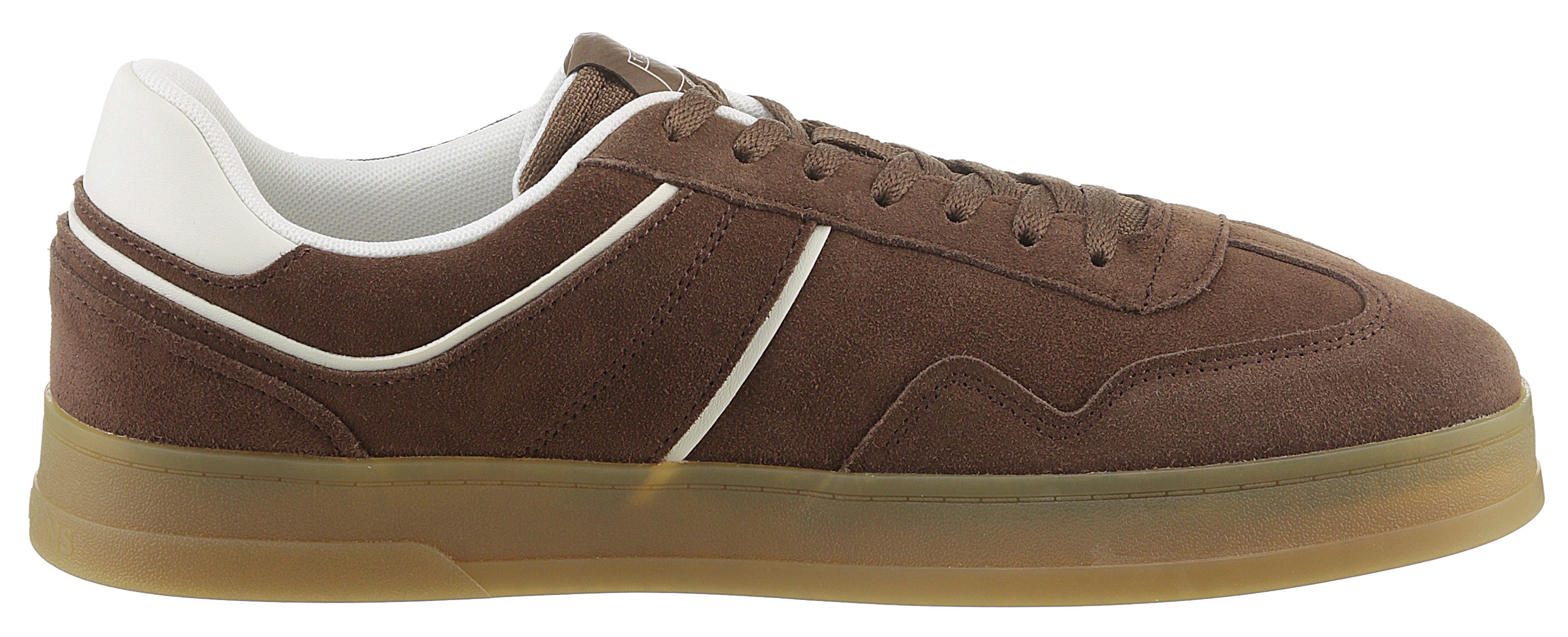 TOMMY JEANS Plateausneakers THE GREENWICH SUEDE , vrijetijdsschoen, halfschoen, veterschoen met gepolsterde schacht