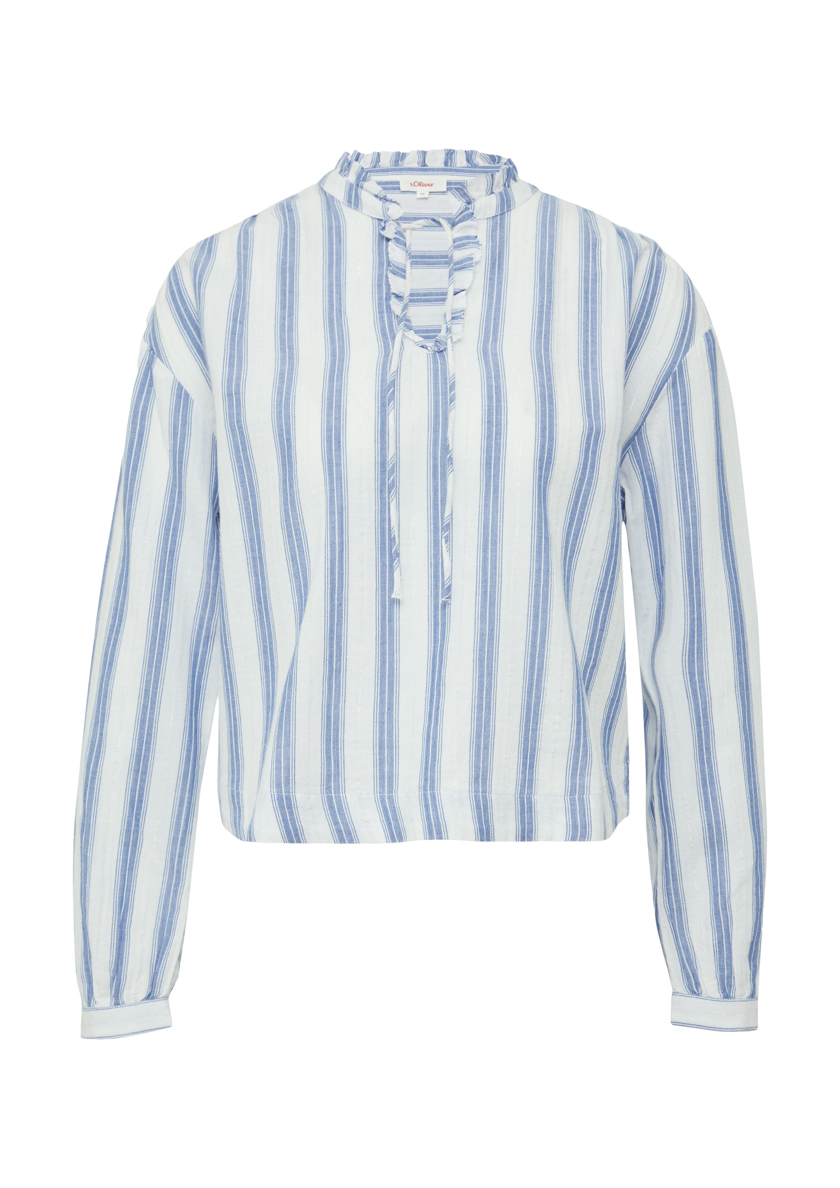 s.Oliver Blouse met lange mouwen met ruches en glittergaren