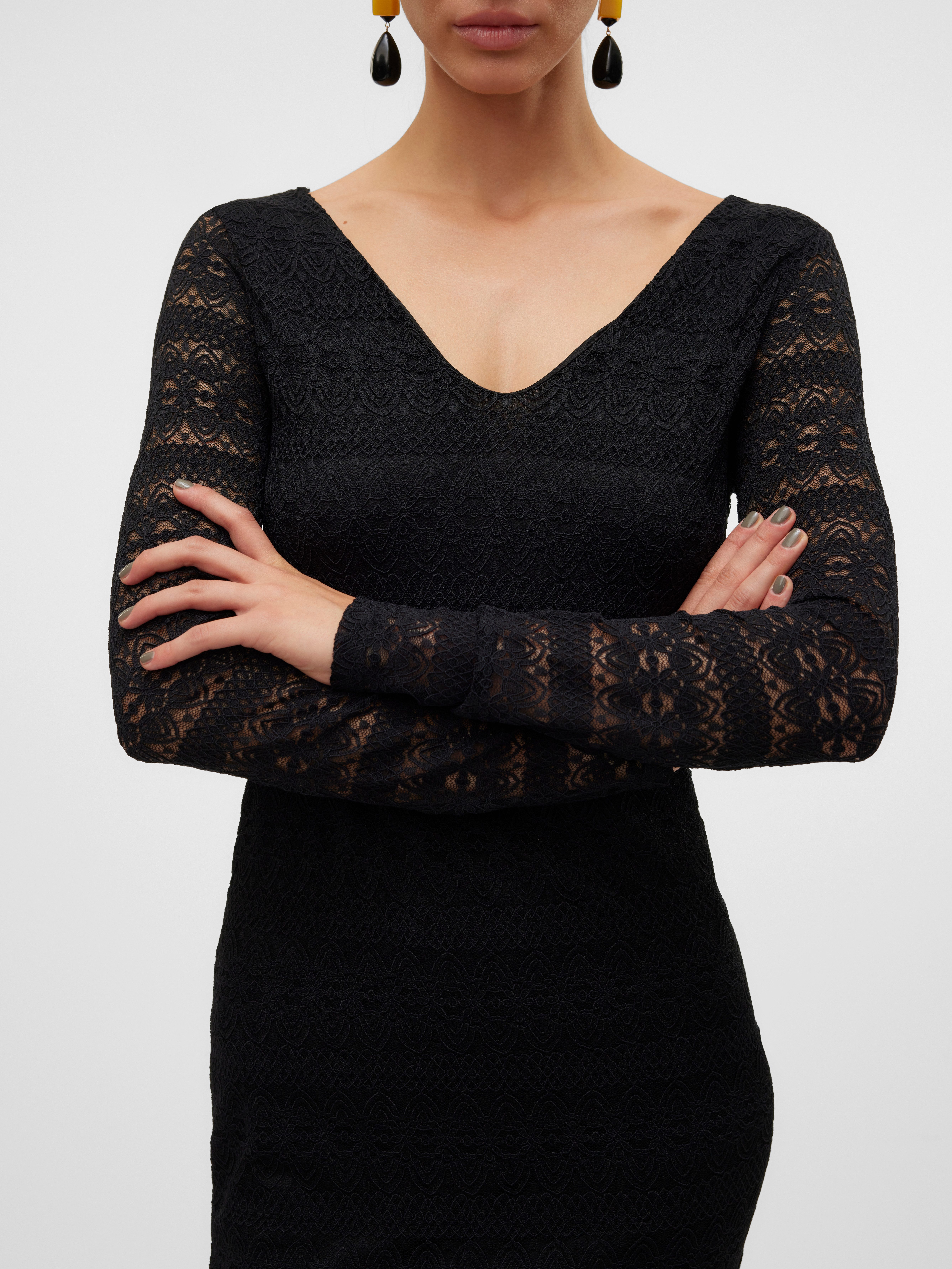 Vero Moda Kanten jurk VMZOE 2-WAY LS SHORT DRESS JRS NOOS