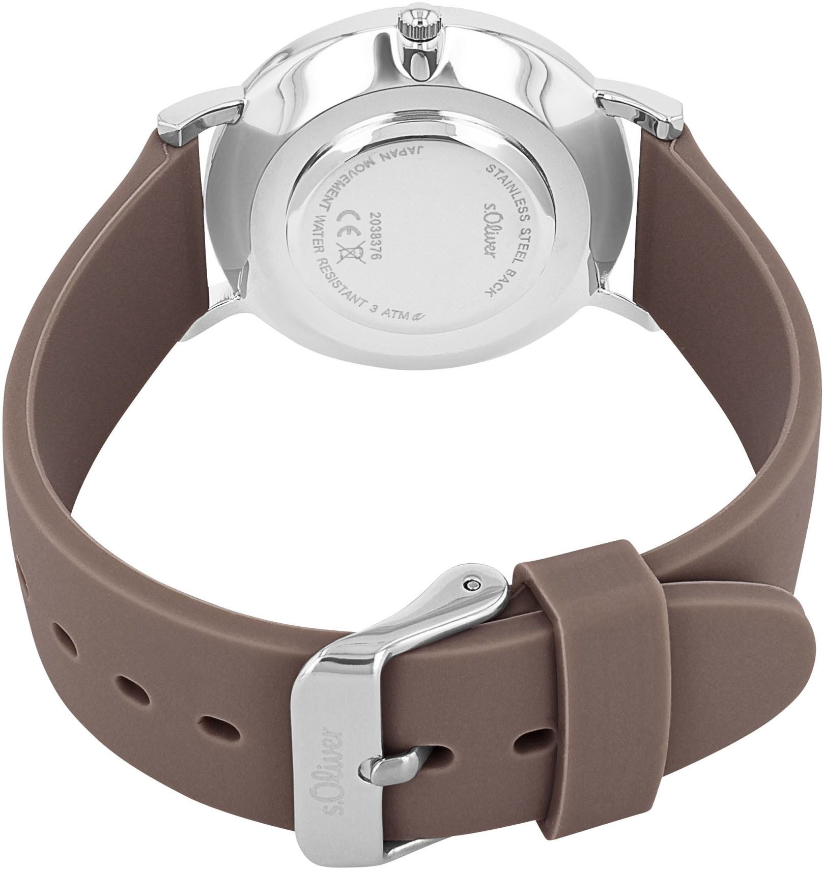s.Oliver Kwartshorloge Horloge, dameshorloge, analoog, siliconen band
