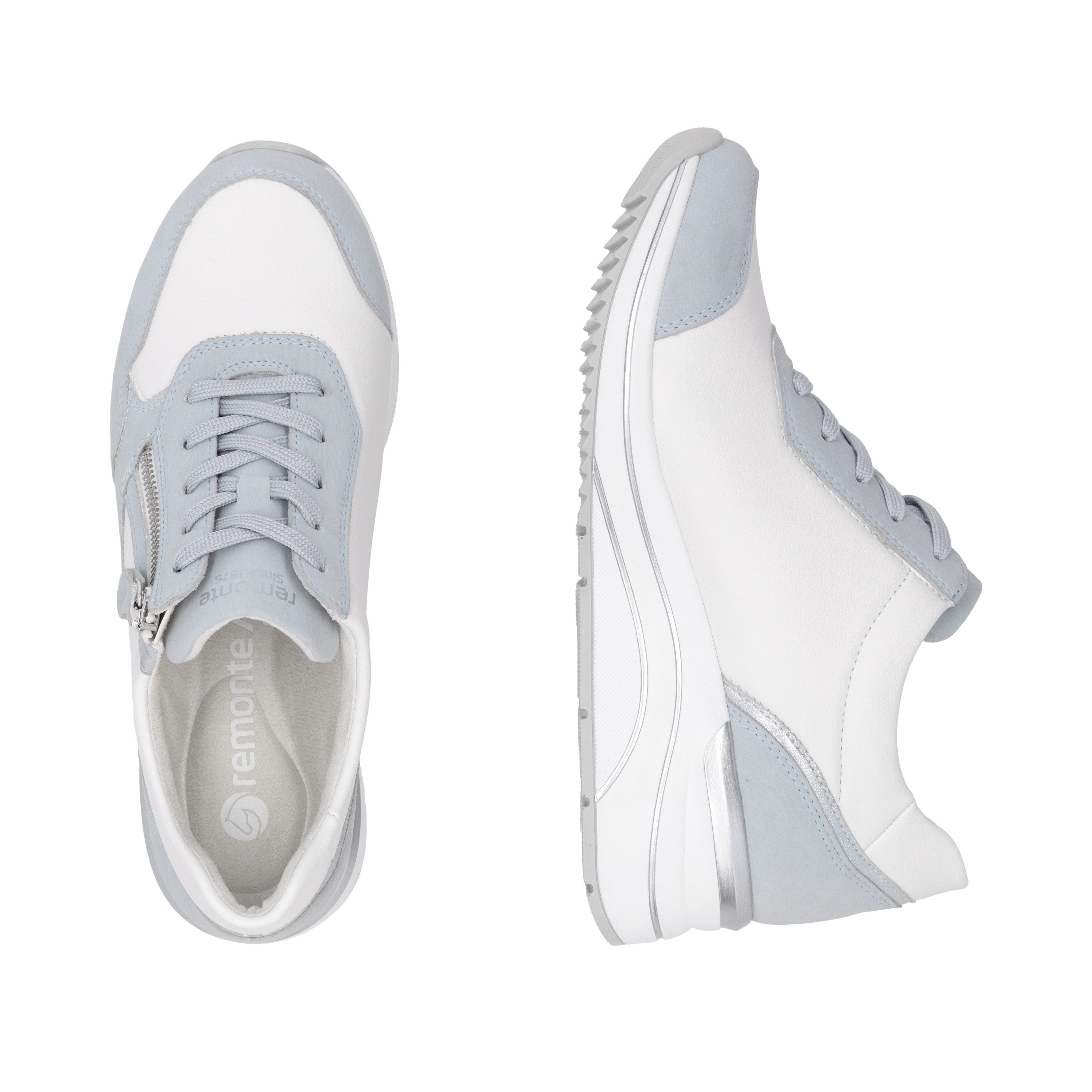 Remonte Sneakers met sleehak , vrijetijdsschoen, lage schoen, veterschoen, vegan verwerking