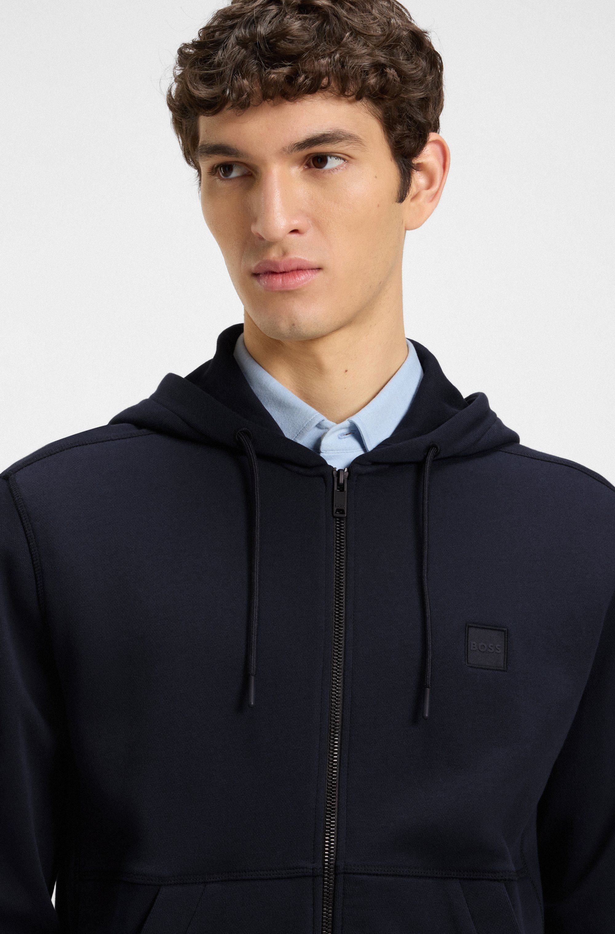 Boss Orange Capuchonsweatvest Zetalky met kangoeroezak