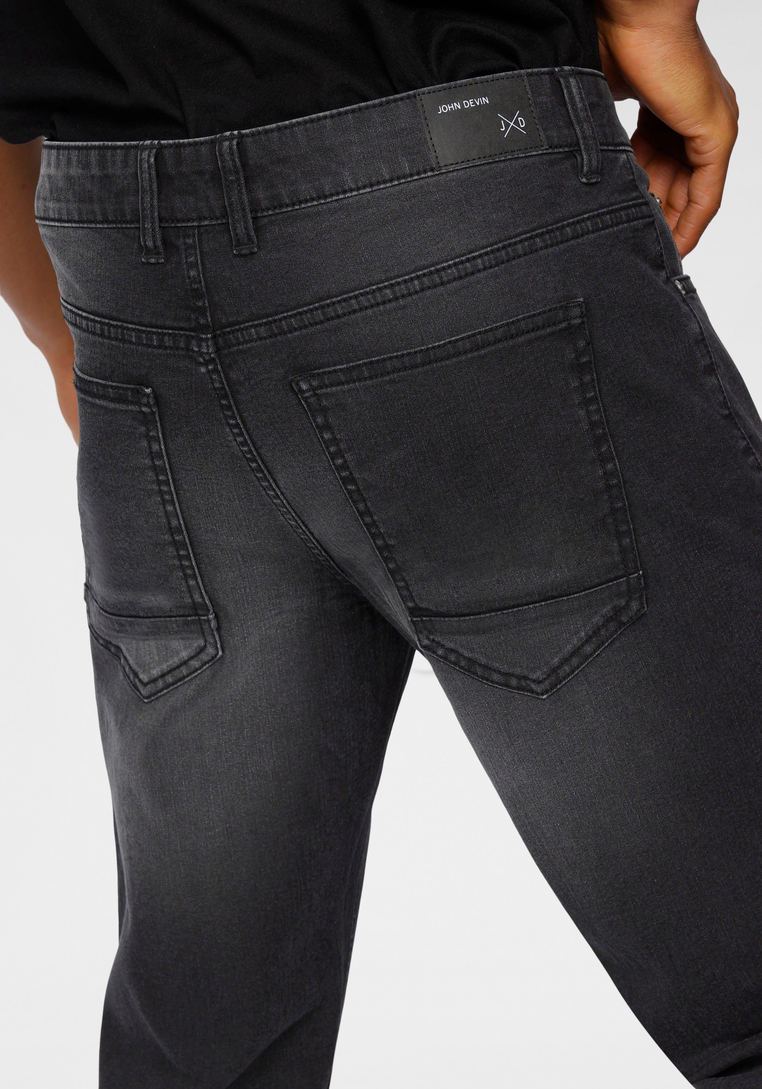 John Devin Straight jeans rechte pasvorm, rechte pasvorm, met used-wassing