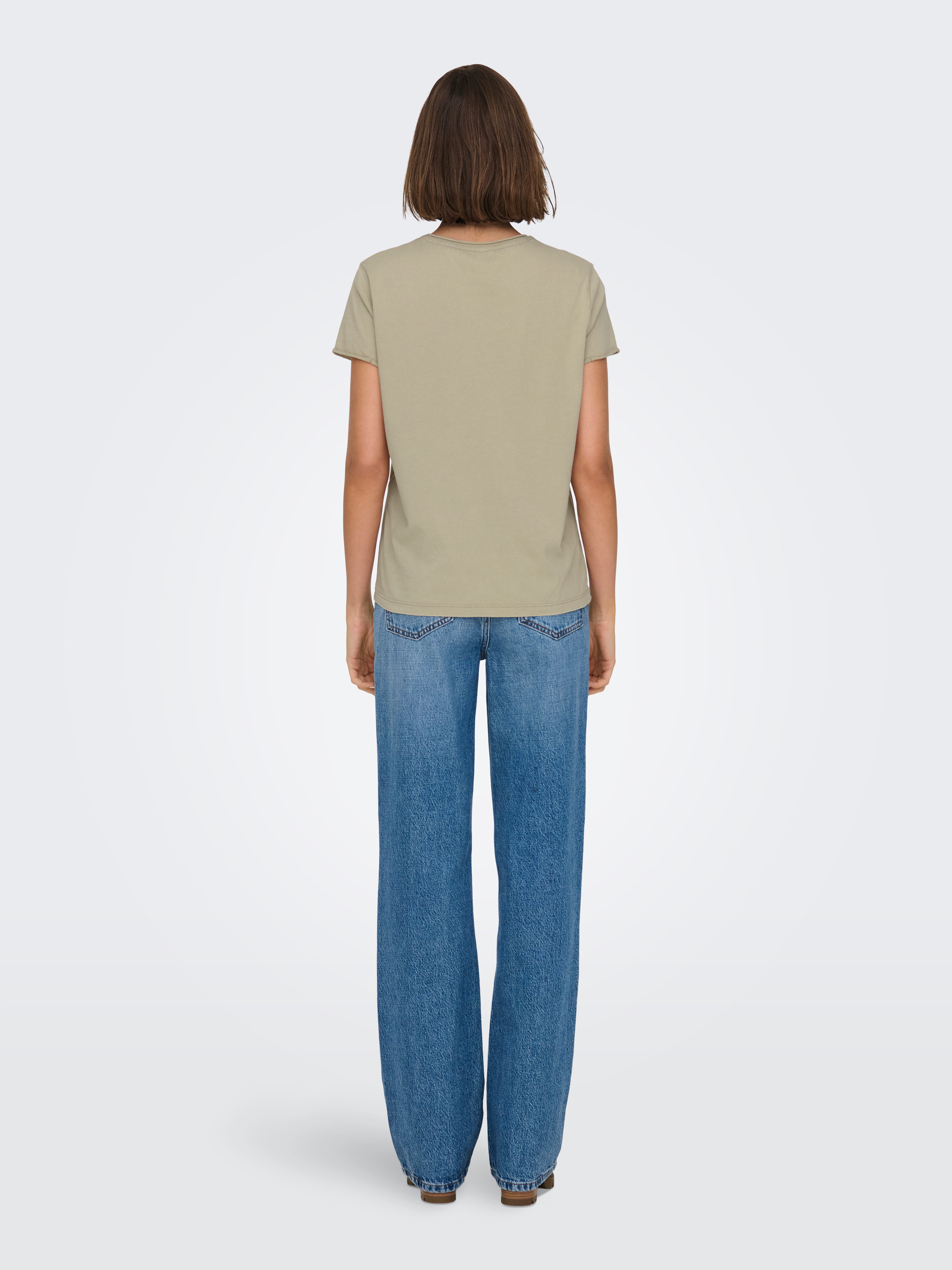Only Shirt met korte mouwen ONLLUCY LIFE S/S EYE TOP BOX JRS