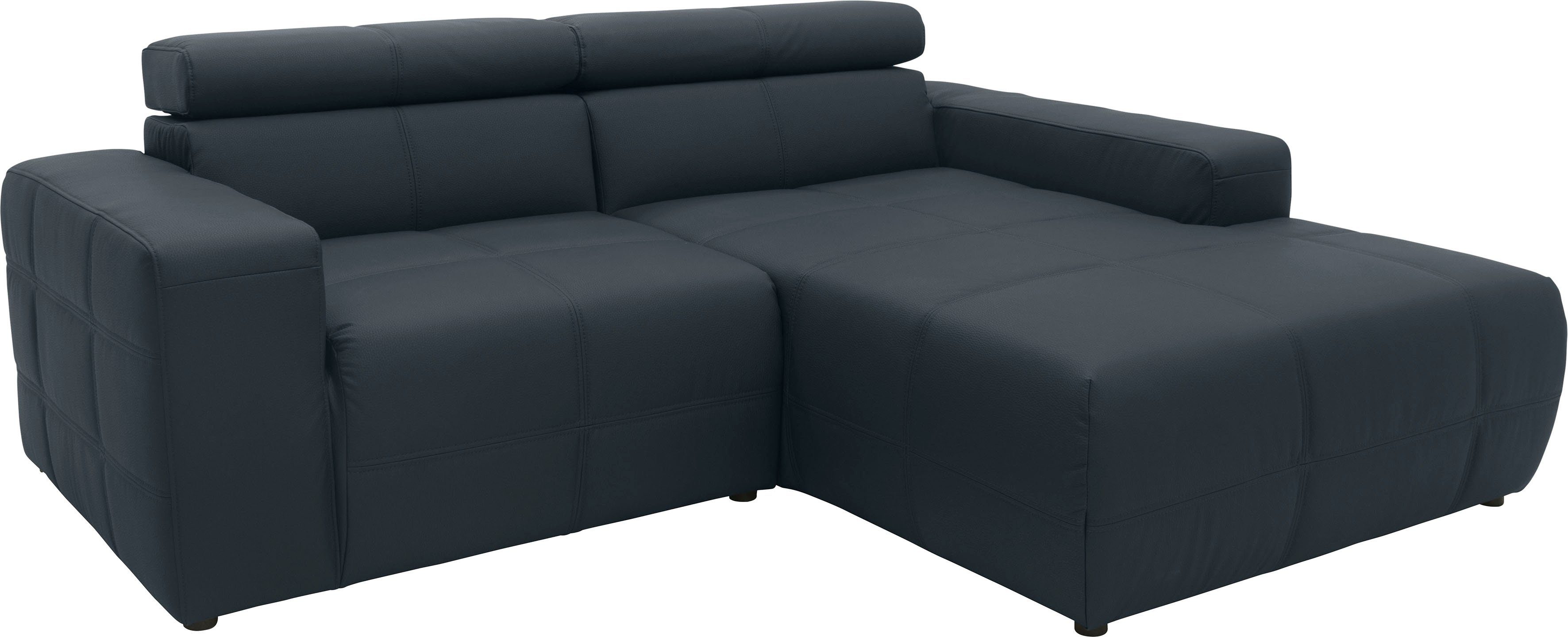 DOMO collection Hoekbank Brandon B/D/H: 214/100/80 cm, L-vorm Met verstelbare hoofdsteun, ook in leer en cord, L-model