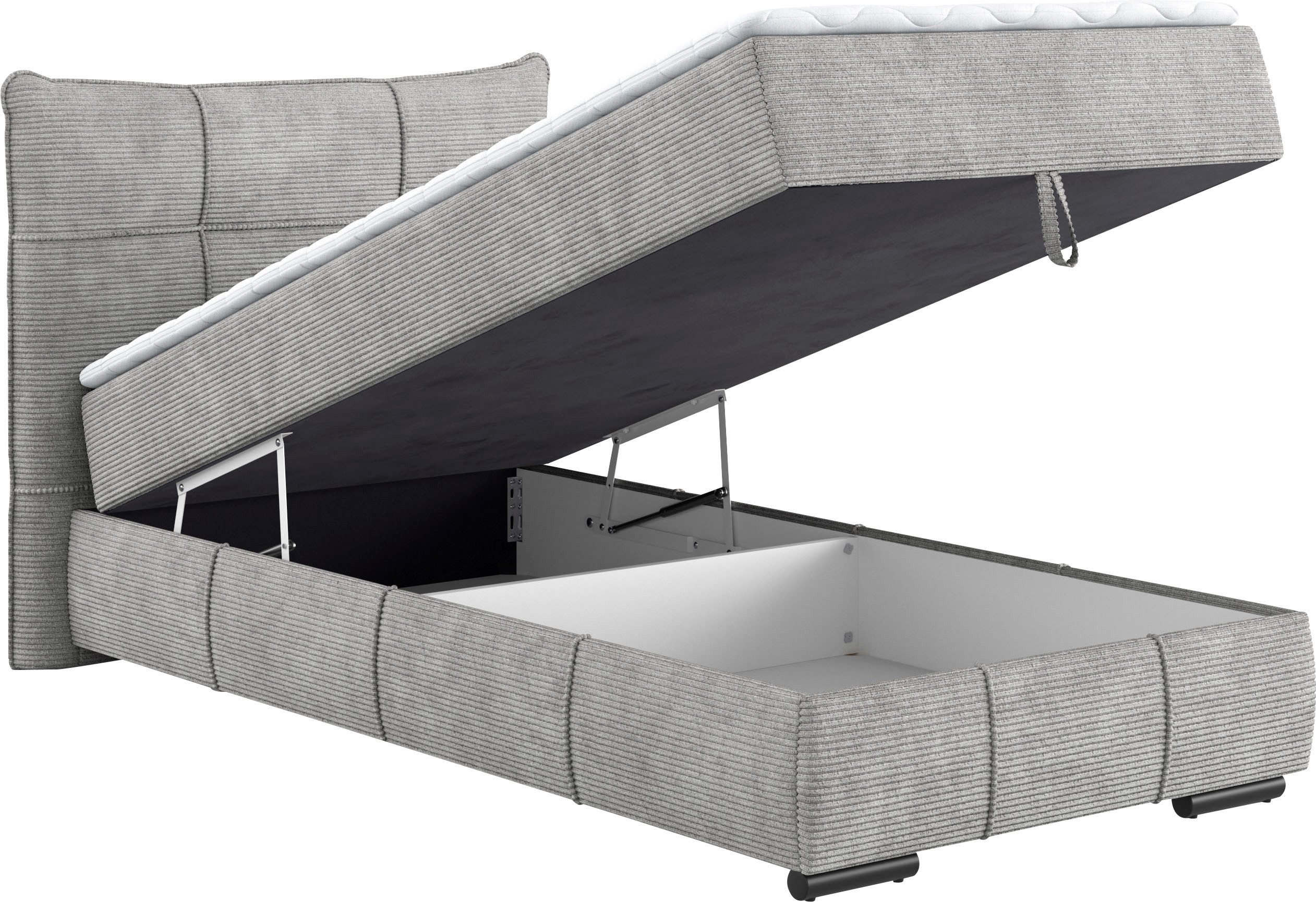 Mr. Couch Boxspring Brewdley met bedkist, incl. matras Topmatras en sierkussen, in verschillende hardheden beschikbaar