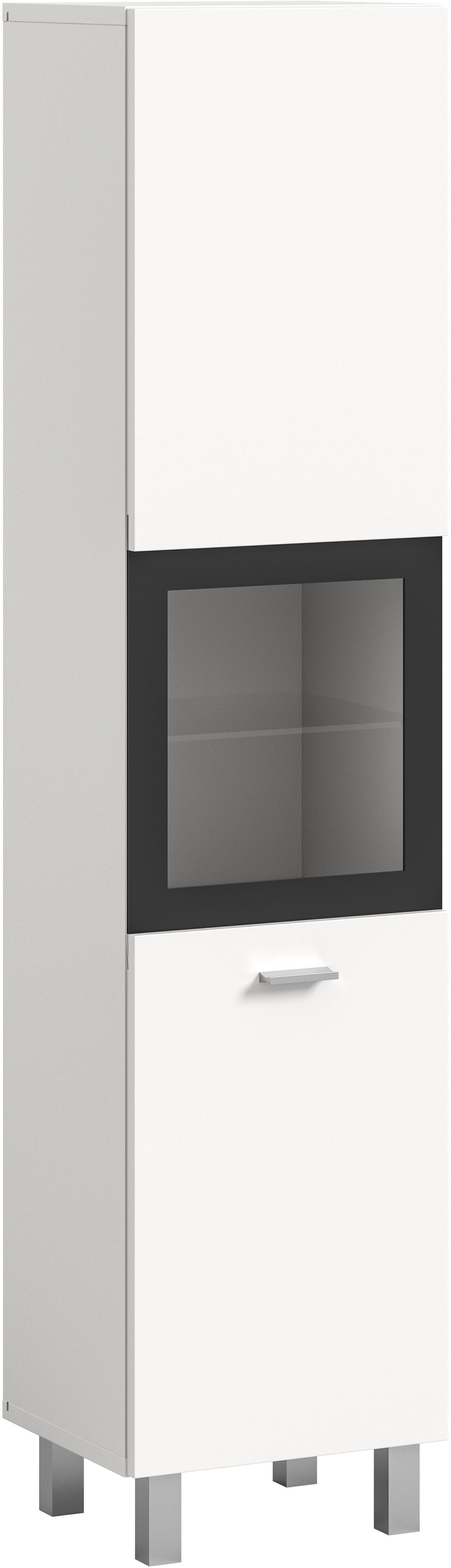 welltime Hoge kast Tampa, hoogte 125cm, hangend of staand te monteren Badkamerkast, hangkast badkamer, badkamer, badkamermeubels